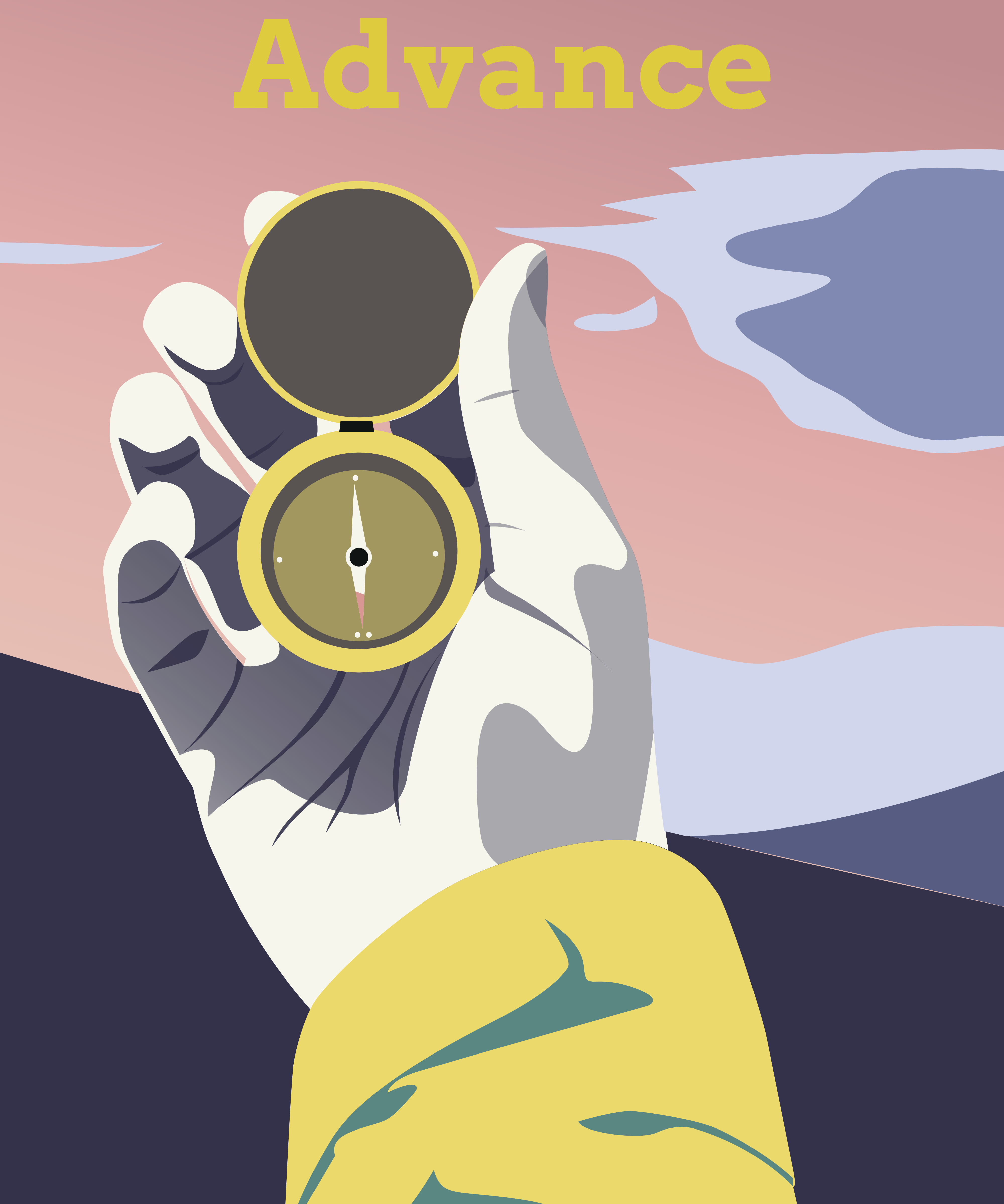 Inspirational Stylised Art Posters. The calm, Advance, At peace, Succeed and Fearless. Original designs, several sizes available. 