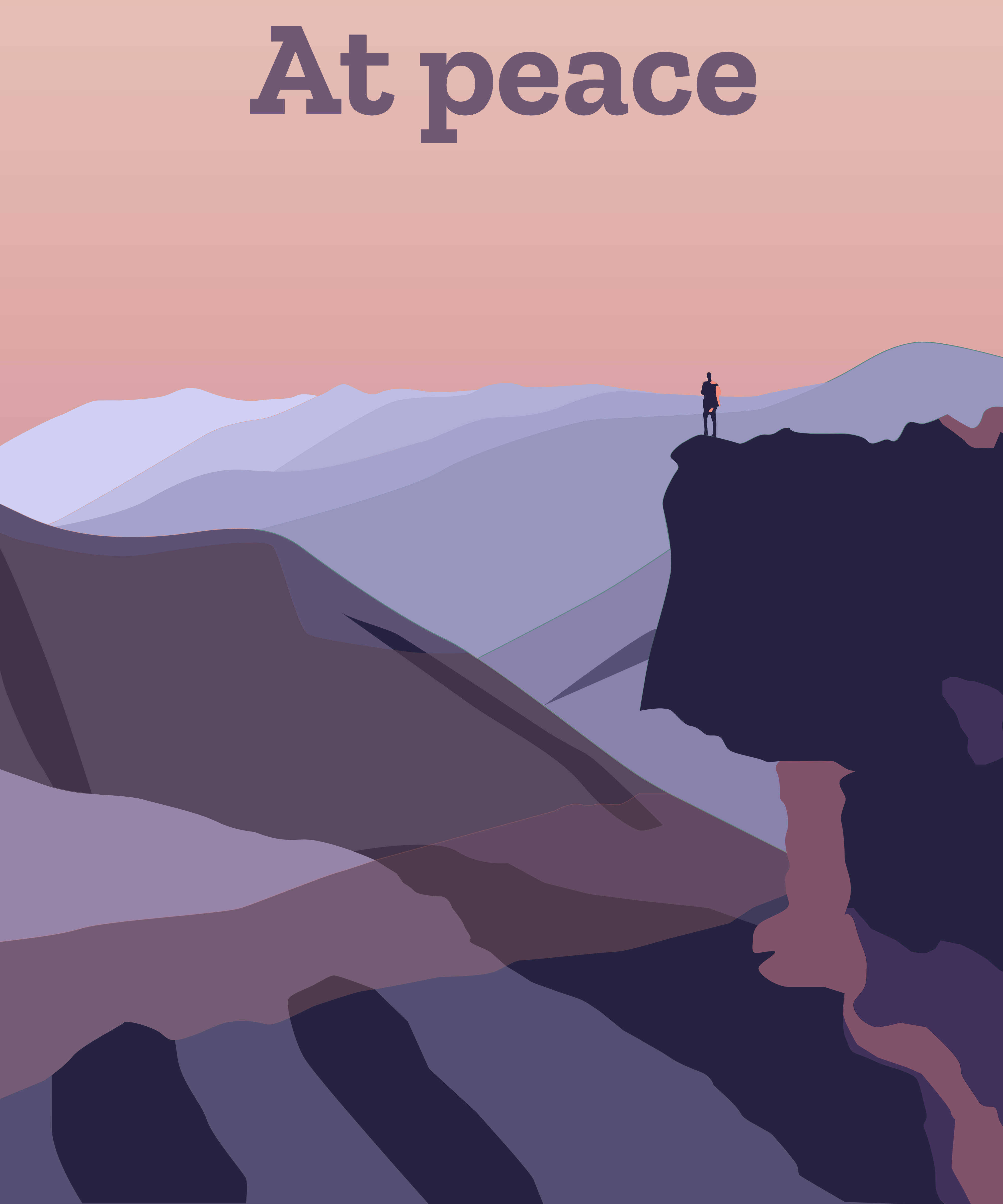 Inspirational Stylised Art Posters. The calm, Advance, At peace, Succeed and Fearless. Original designs, several sizes available. 