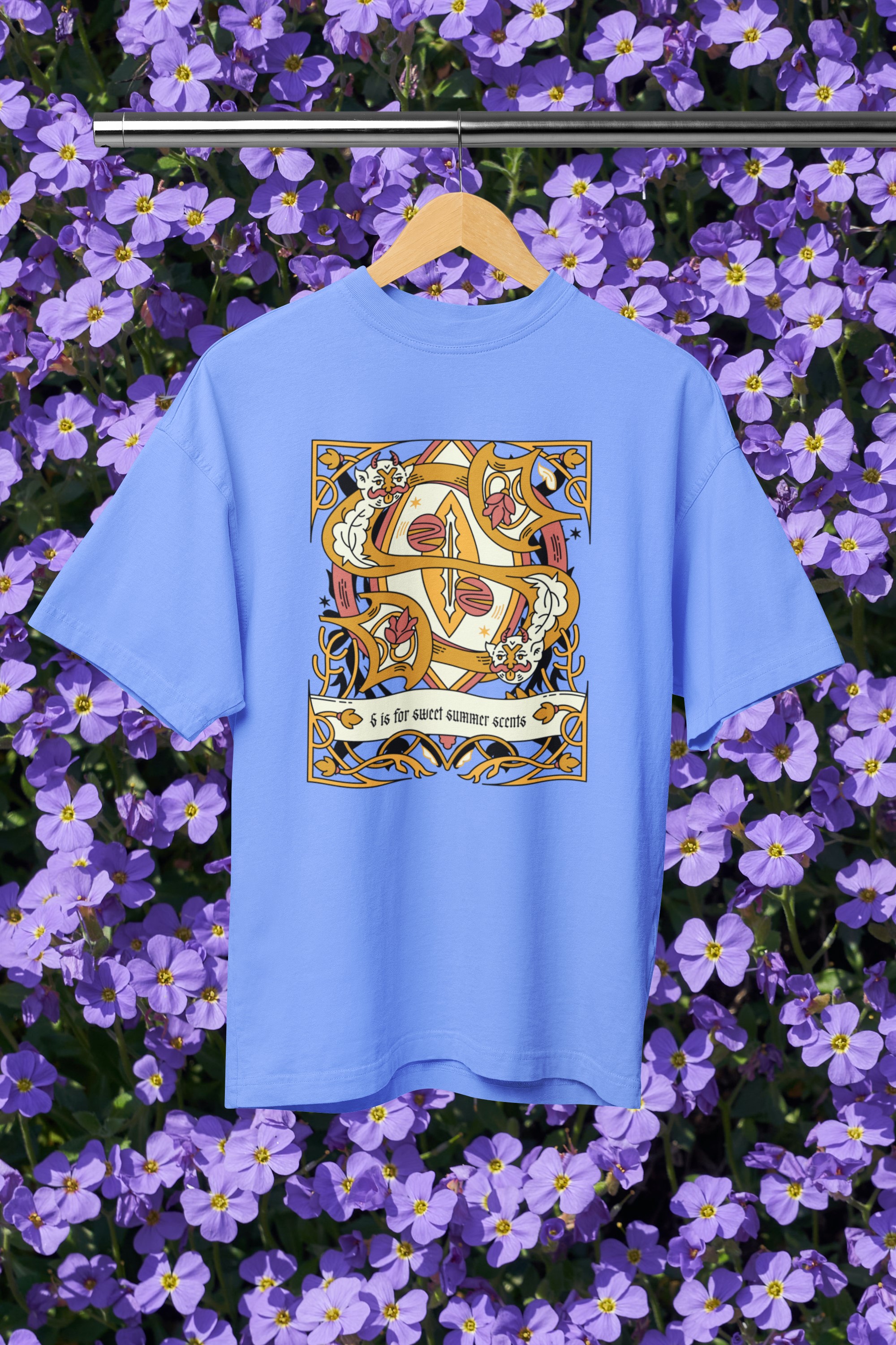 Floral design S is for Summer scents unisex T-shirt. Original designs for original minds.