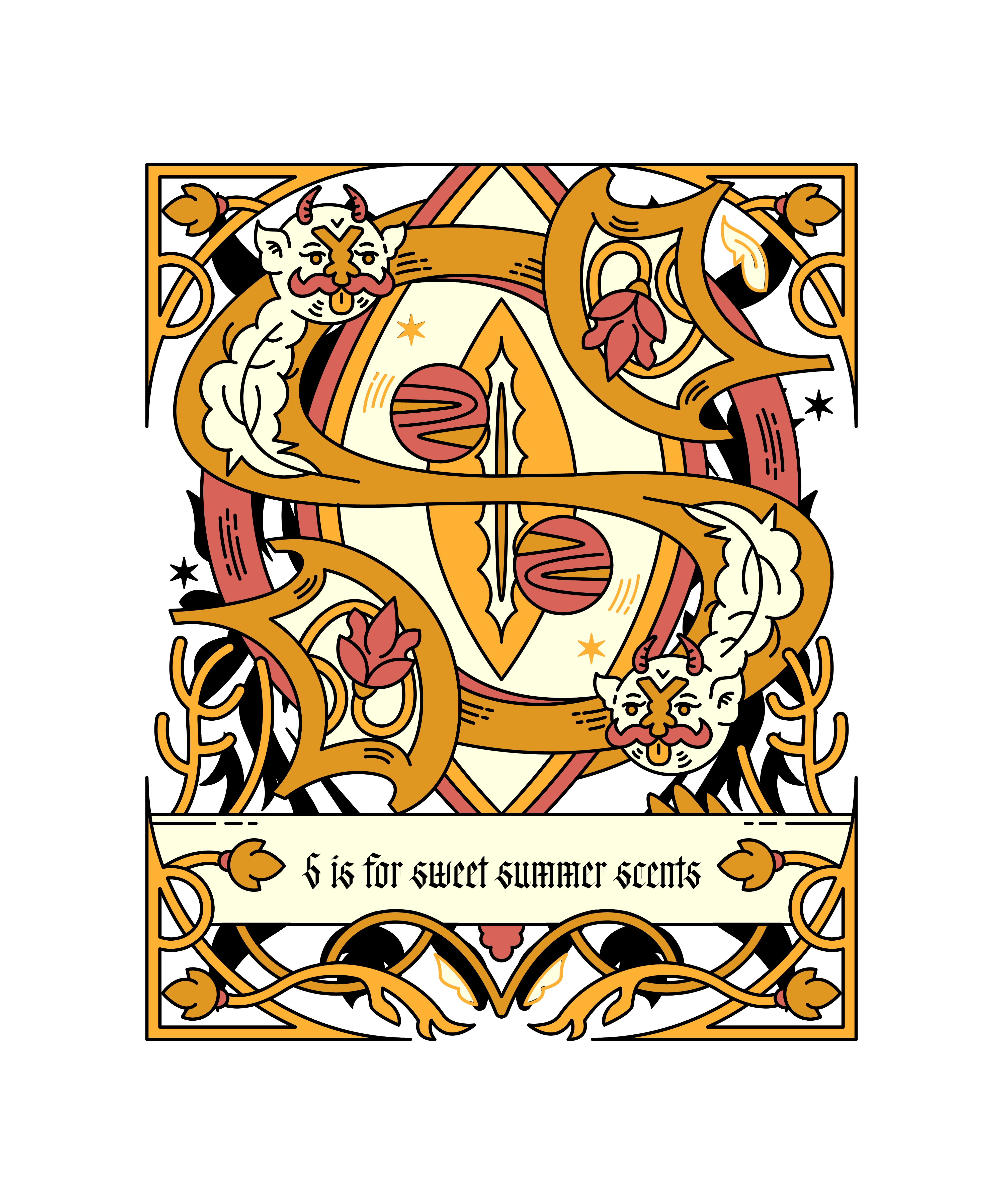 Floral design S is for Summer scents unisex T-shirt. Original designs for original minds.