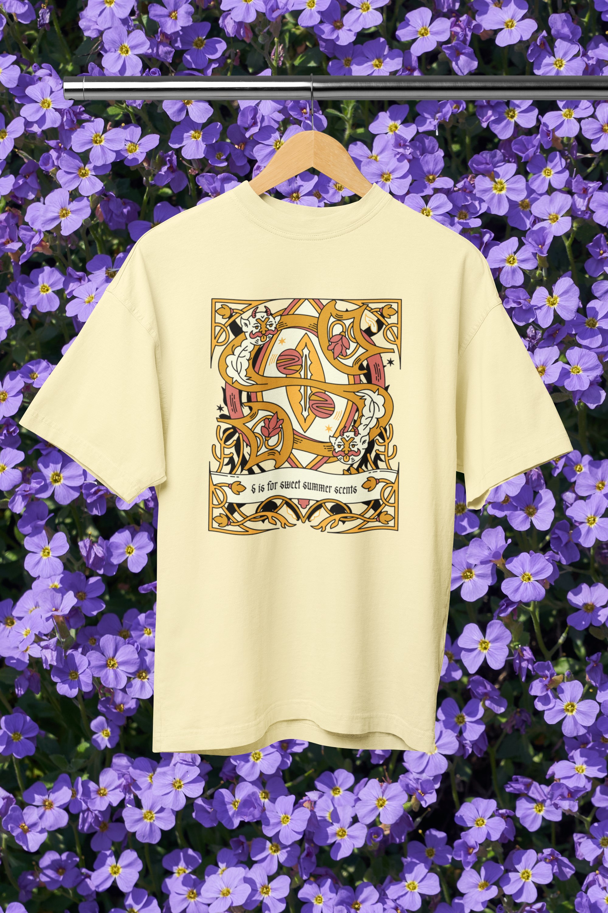 Floral design S is for Summer scents unisex T-shirt. Original designs for original minds.
