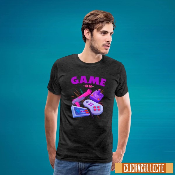 Retro 'Game on' gaming controllers T-shirt. Classic videogame lovers. Original designs for original minds. 
