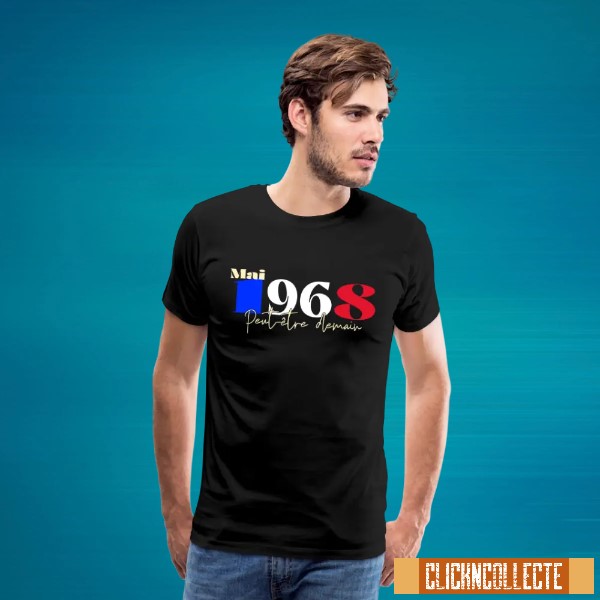 French inspired May 1968 T-shirt. Peut-être demain (Maybe tomorrow) stylised tee.