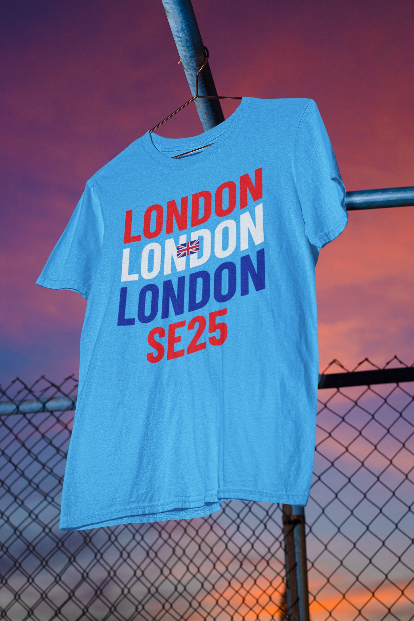 London SE25 T-Shirt range. London SE25 famous for these London landmarks: Crystal Palace Dinosaur park, South Norwood lake, Woodside park.