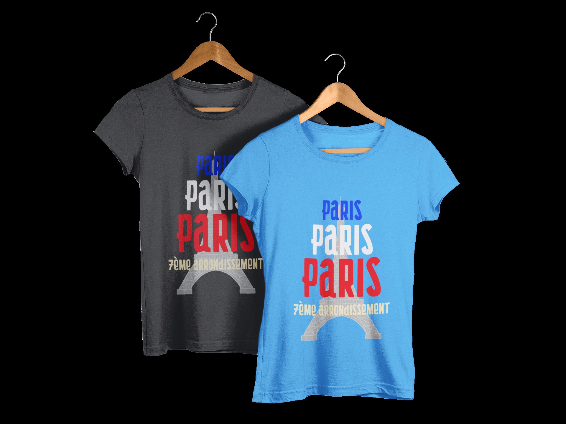 Paris 7ème (7th) Arrondissement, (Home of the Eiffel Tower) T-Shirt range. Paris, France Iconic symbol.