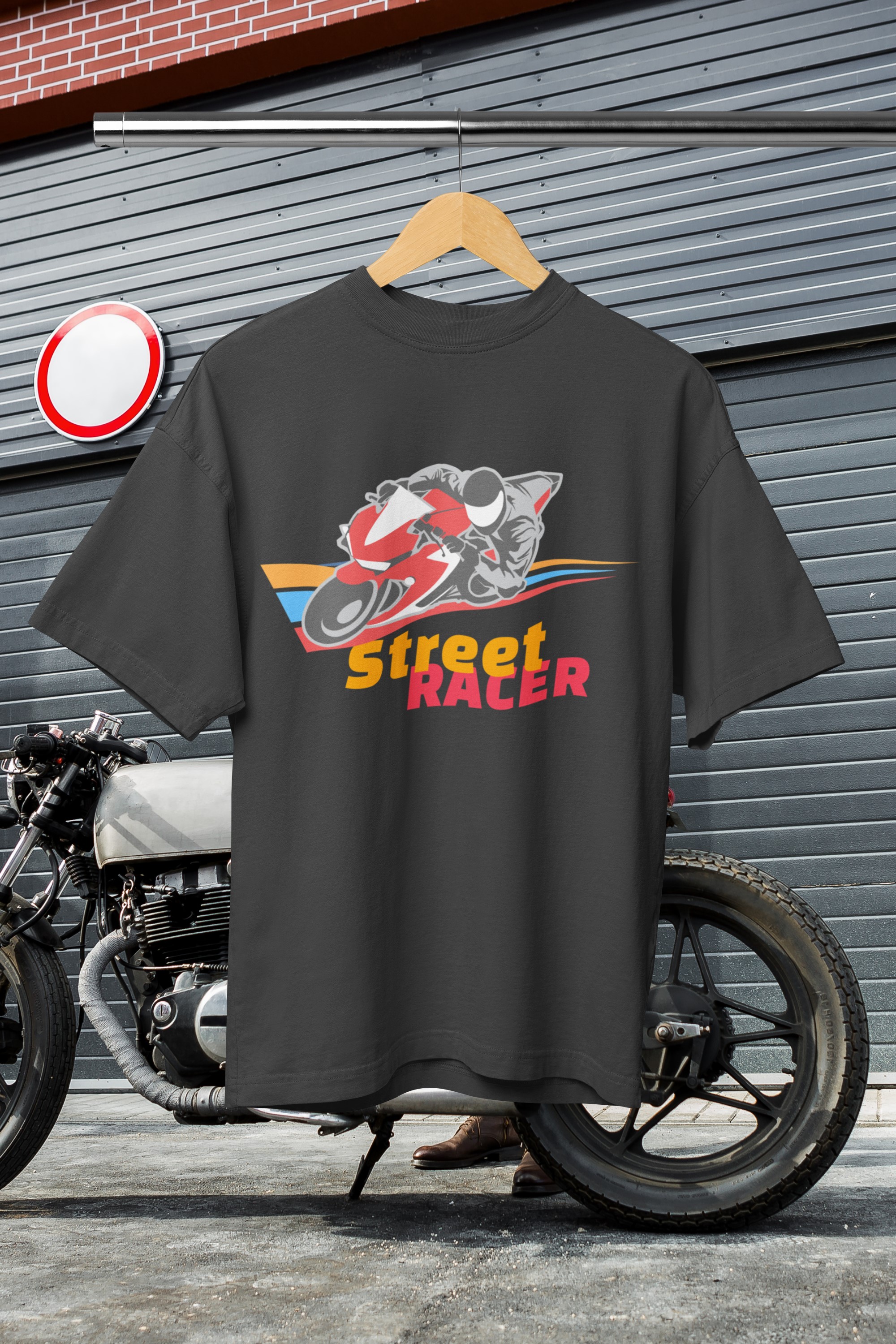 Street Racer t-shirt. Great retro style design perfect for full throttle performance