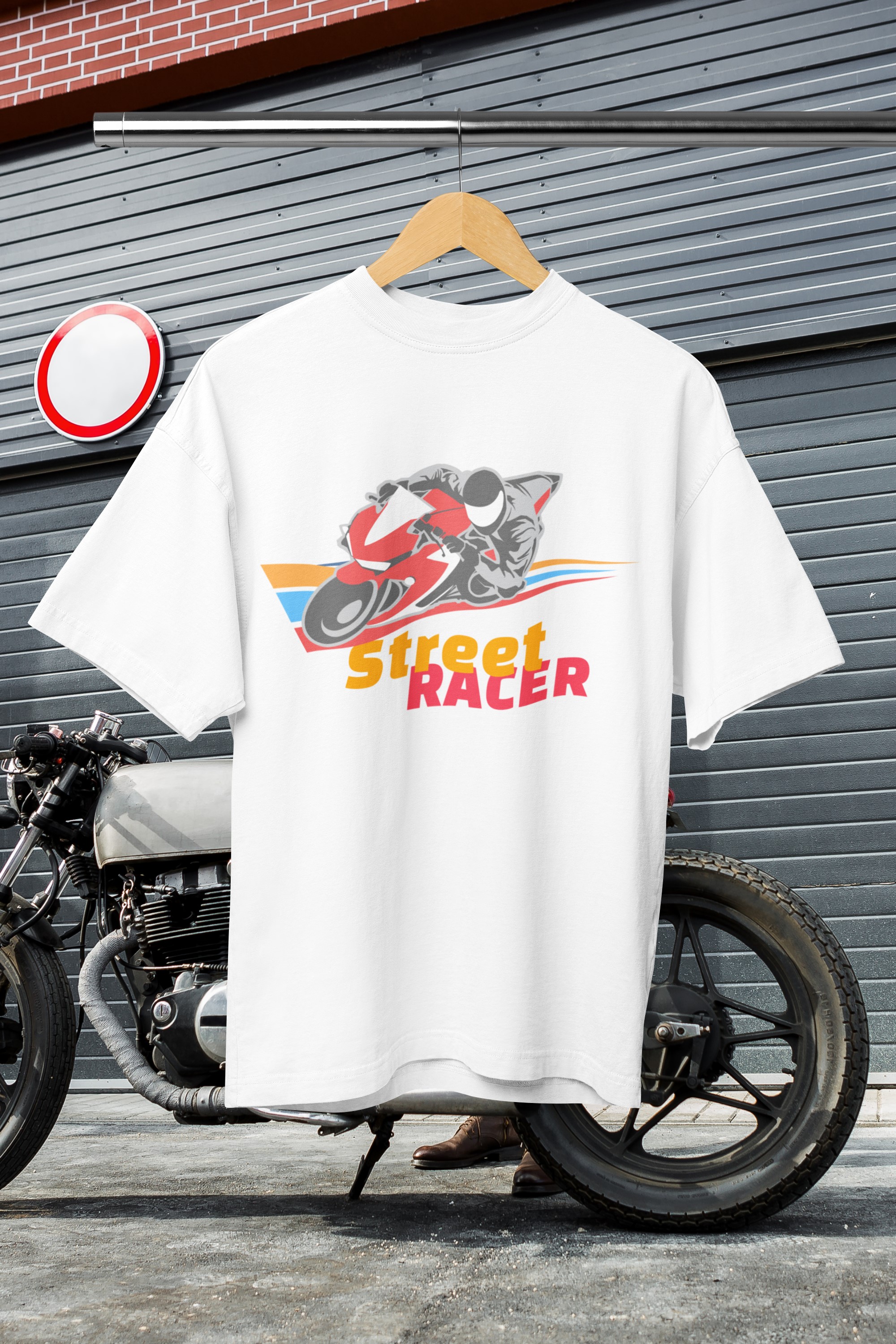 Street Racer t-shirt. Great retro style design perfect for full throttle performance