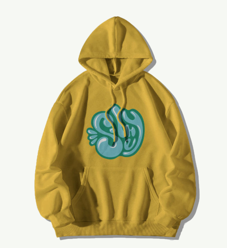 Sweat à capuche jaune, Collection Bikromik