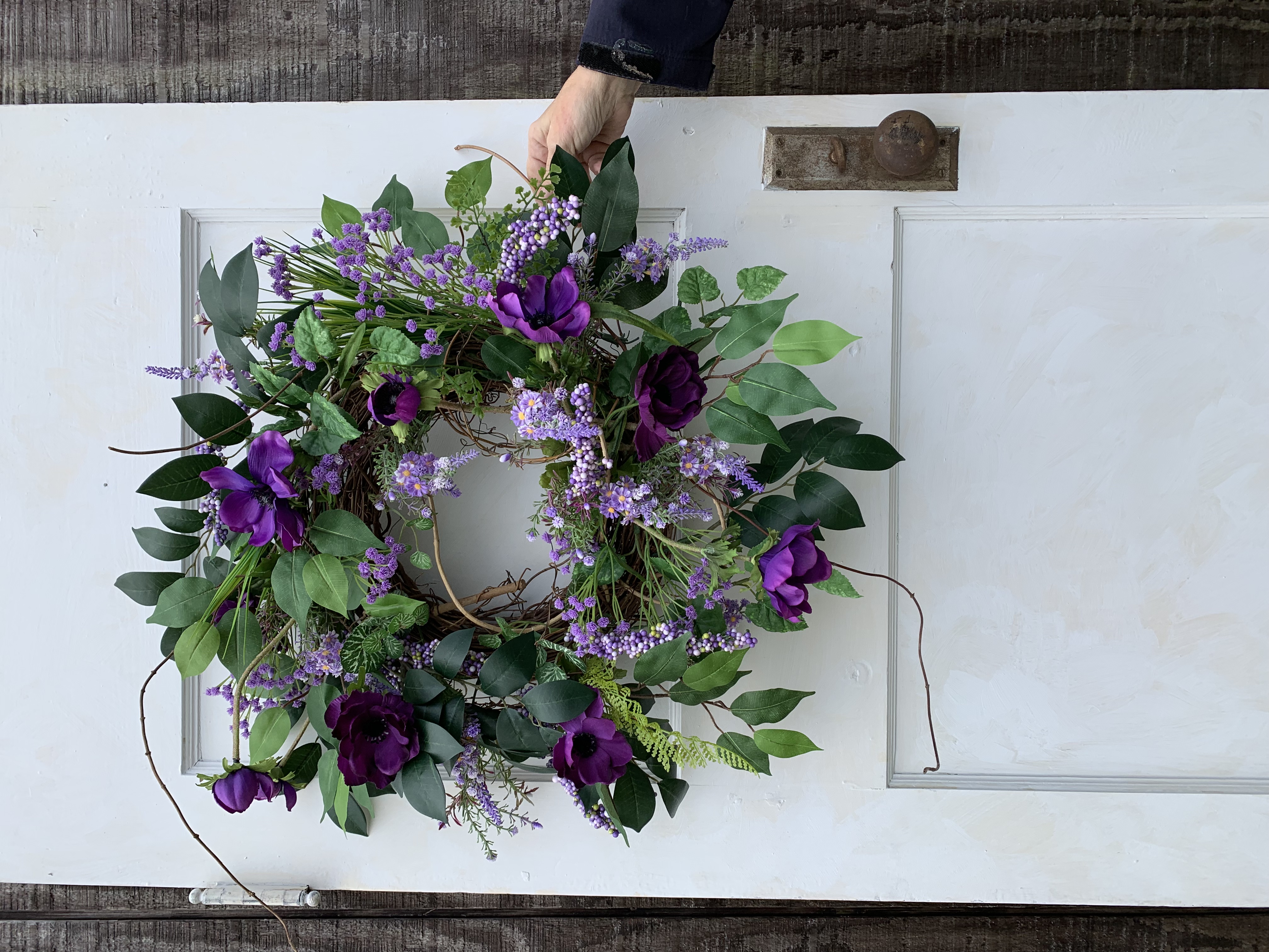 Purple poppy wreath
