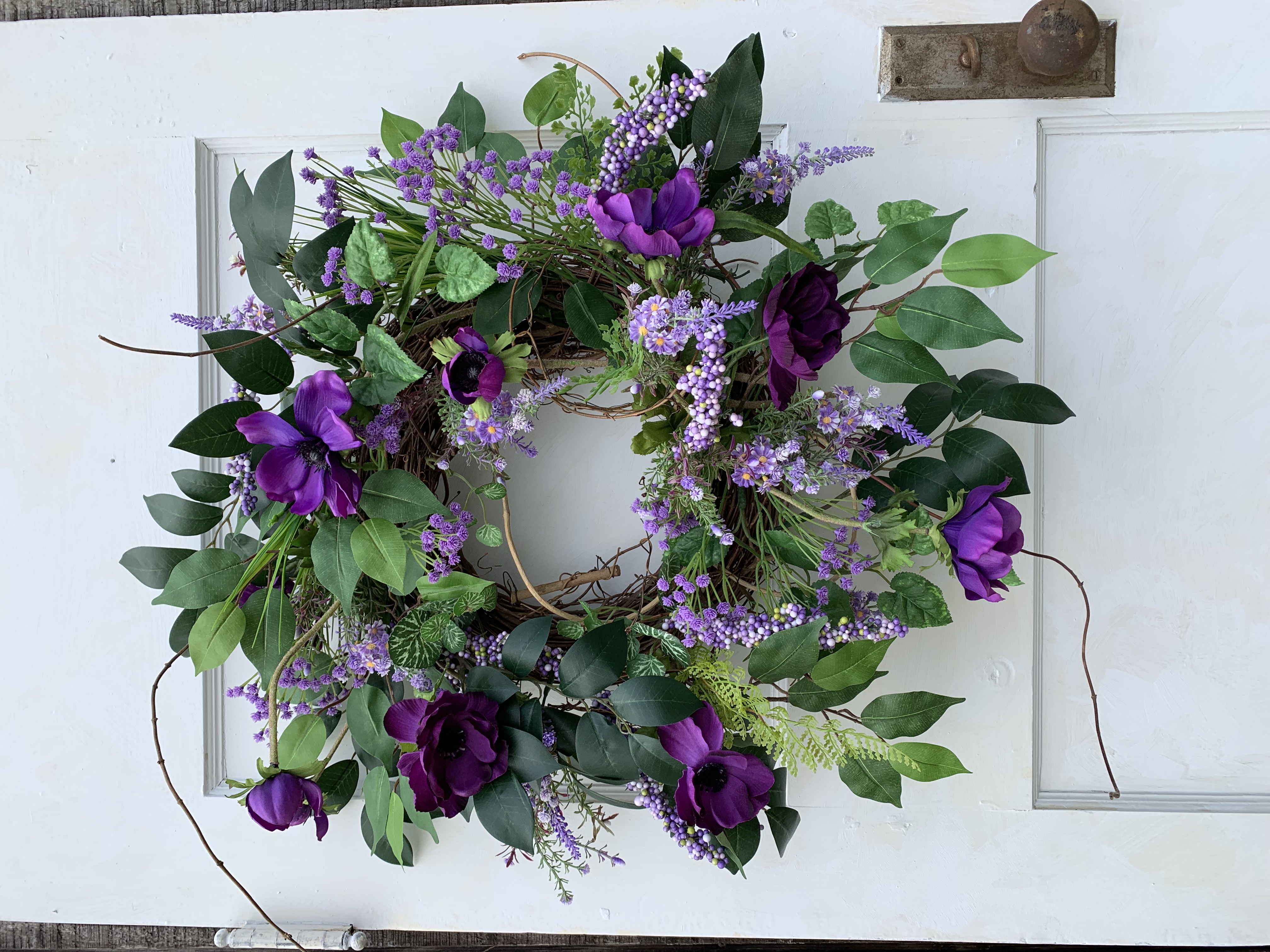 Purple poppy wreath