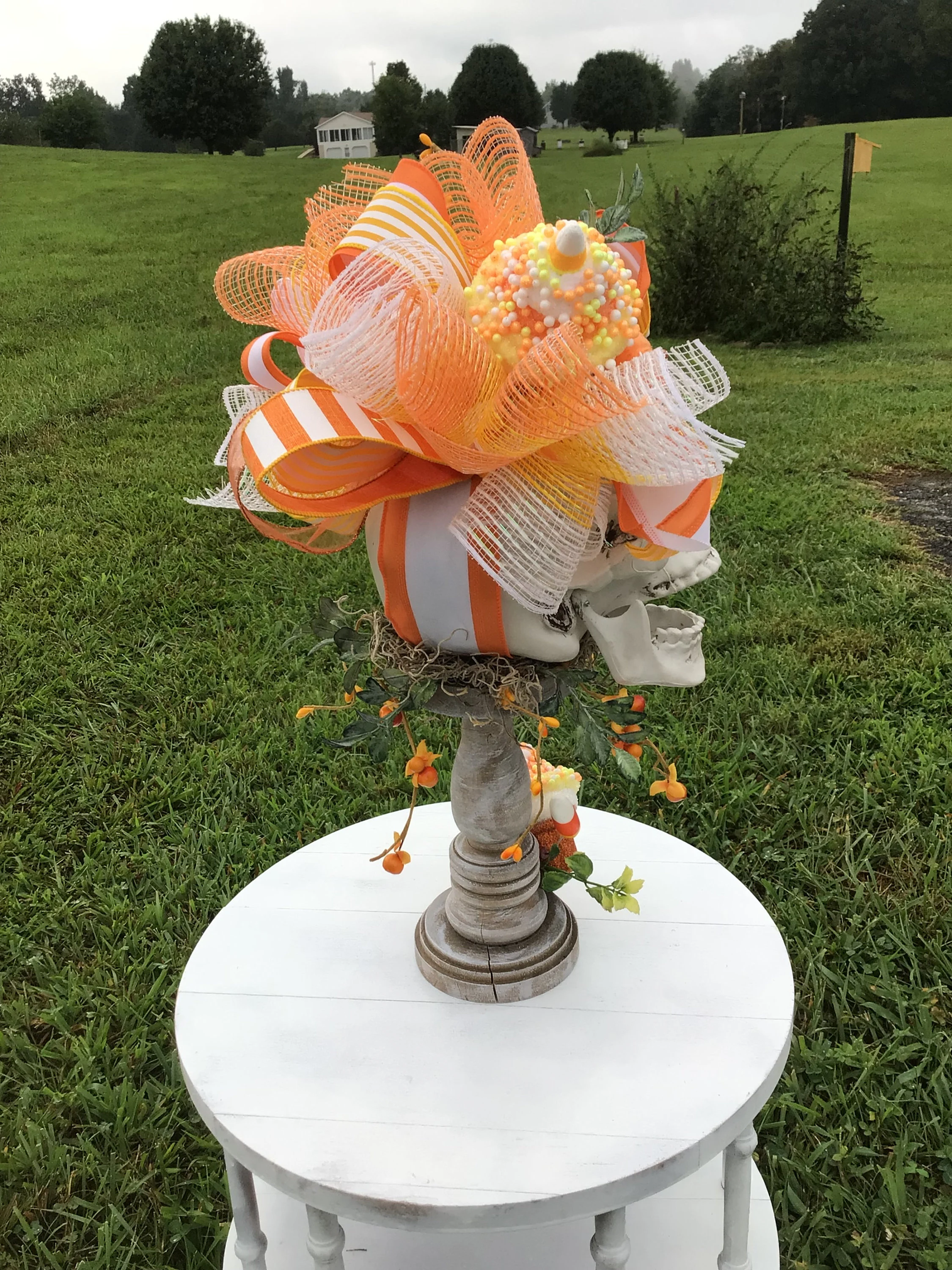 Halloween candlestick arrangement