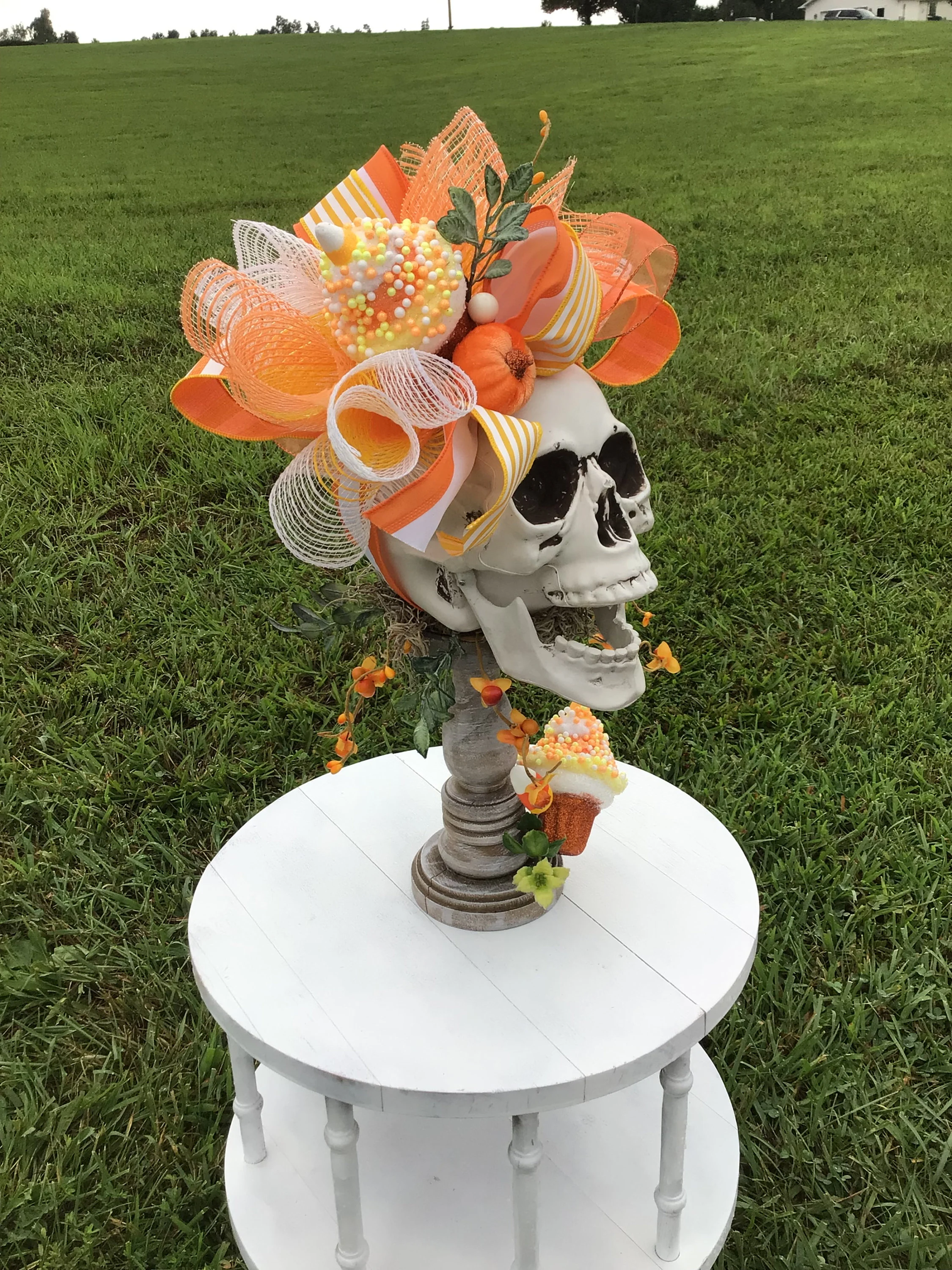 Halloween candlestick arrangement