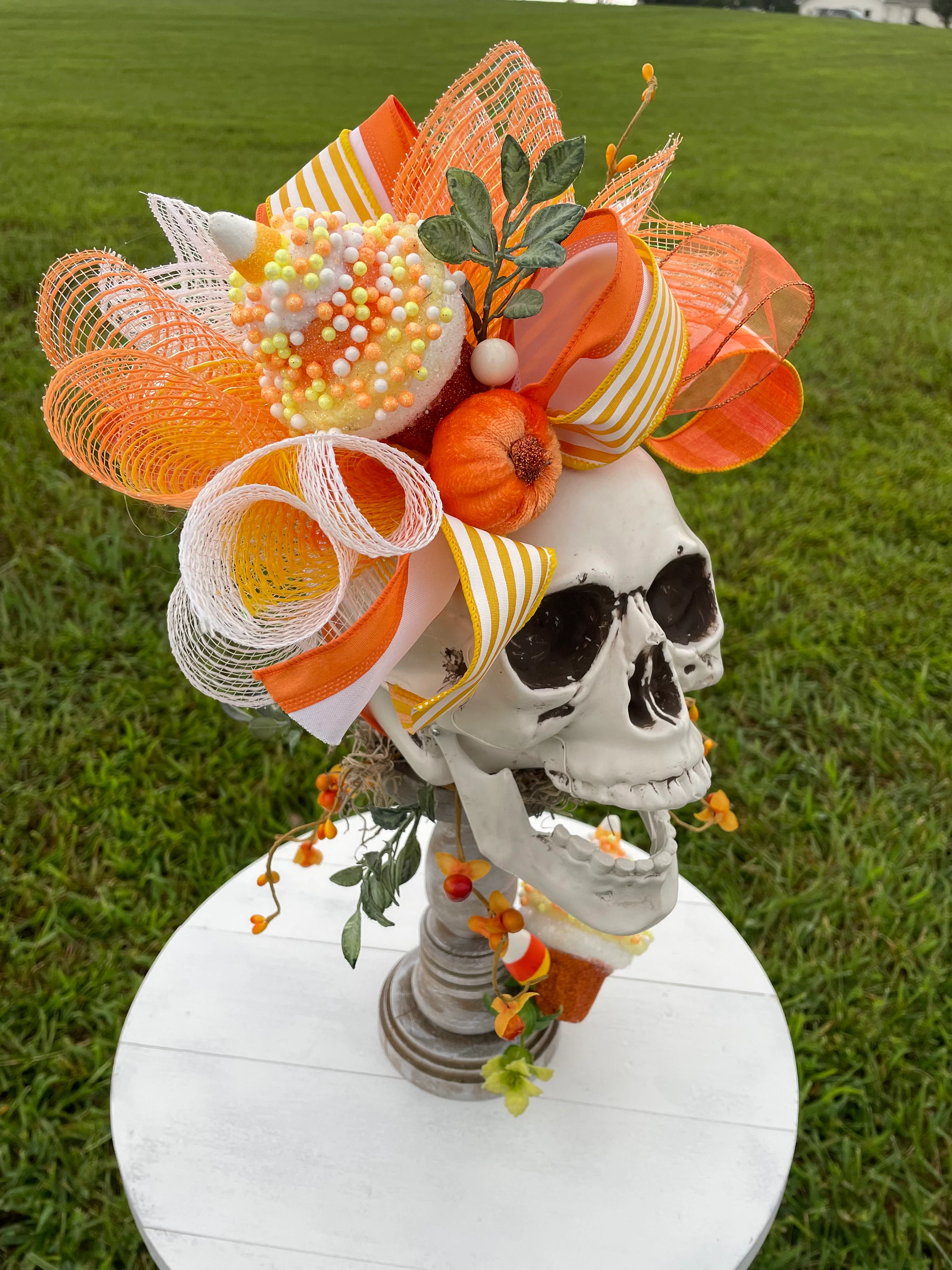 Halloween candlestick arrangement