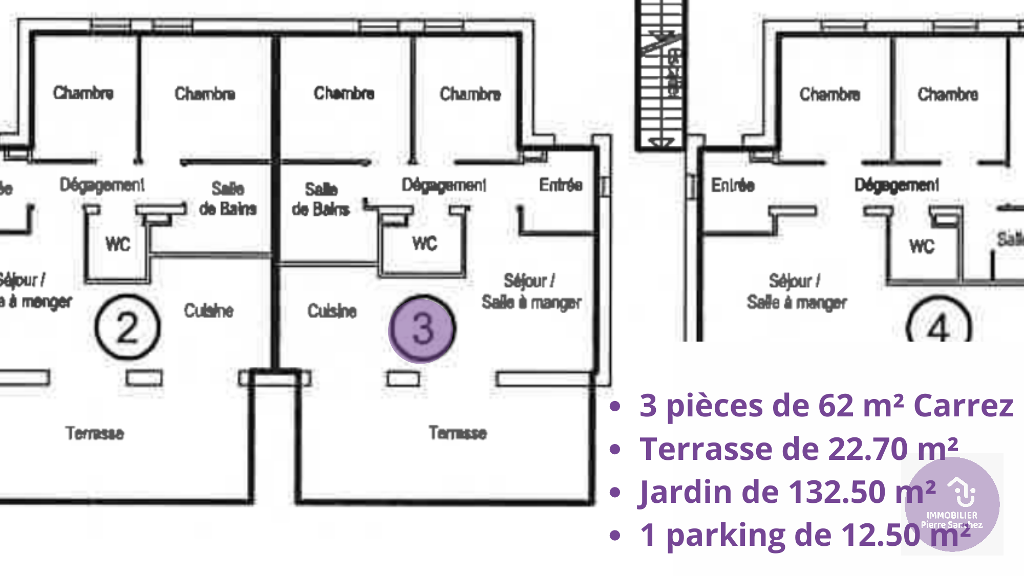 Strasbourg - rez-de-jardin 3 pièces avec terrasse et parking