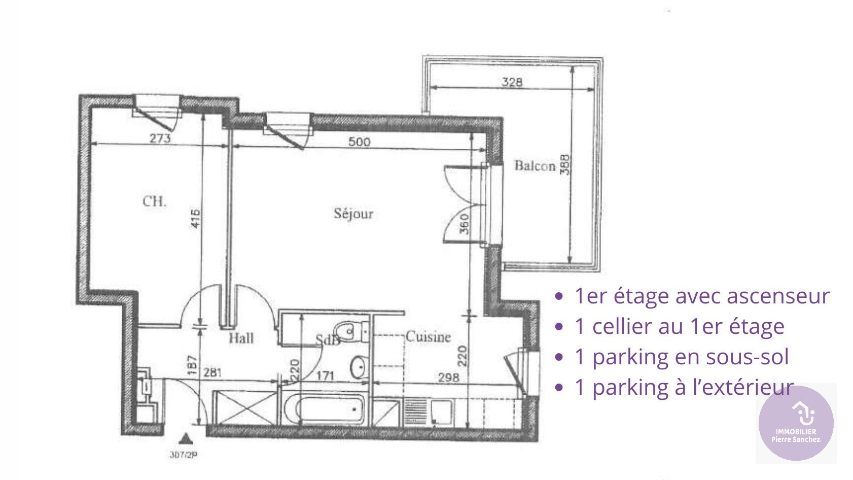 Souffelweyersheim - T2 43.60 m² avec balcon, cellier et 2 parkings