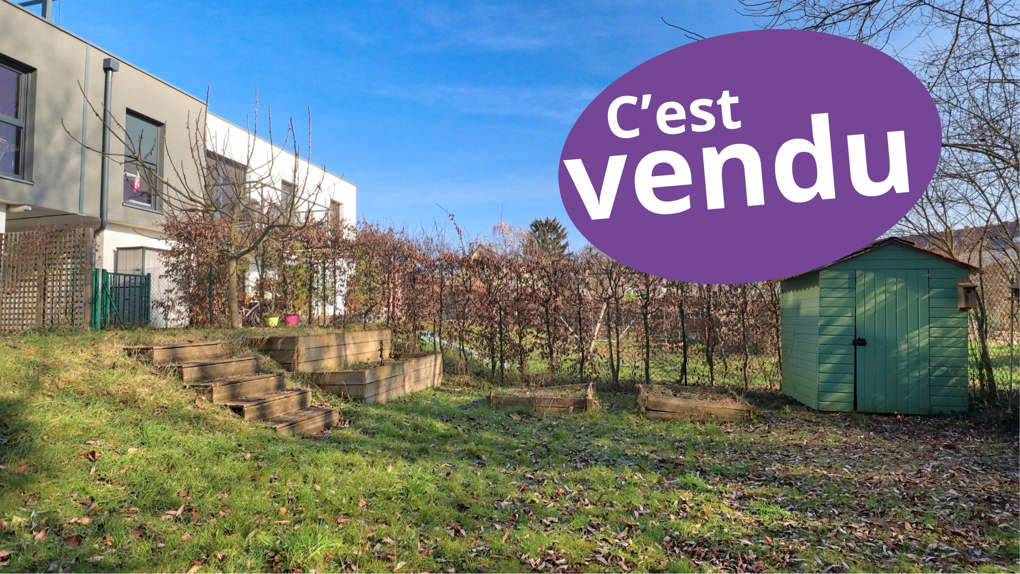 Strasbourg - rez-de-jardin 3 pièces avec terrasse et parking