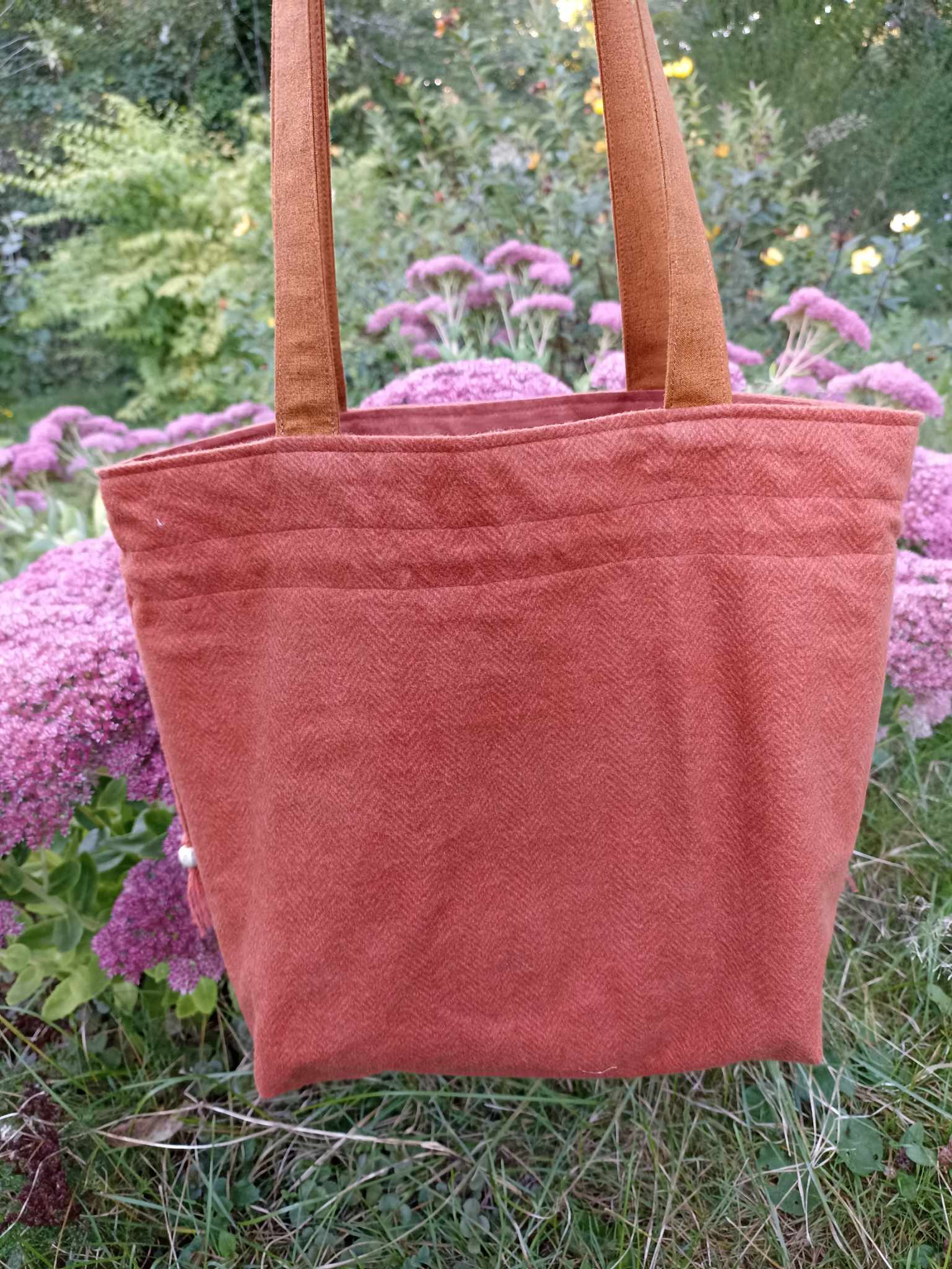 Sac en tissu, automne renard écureuil, fait main