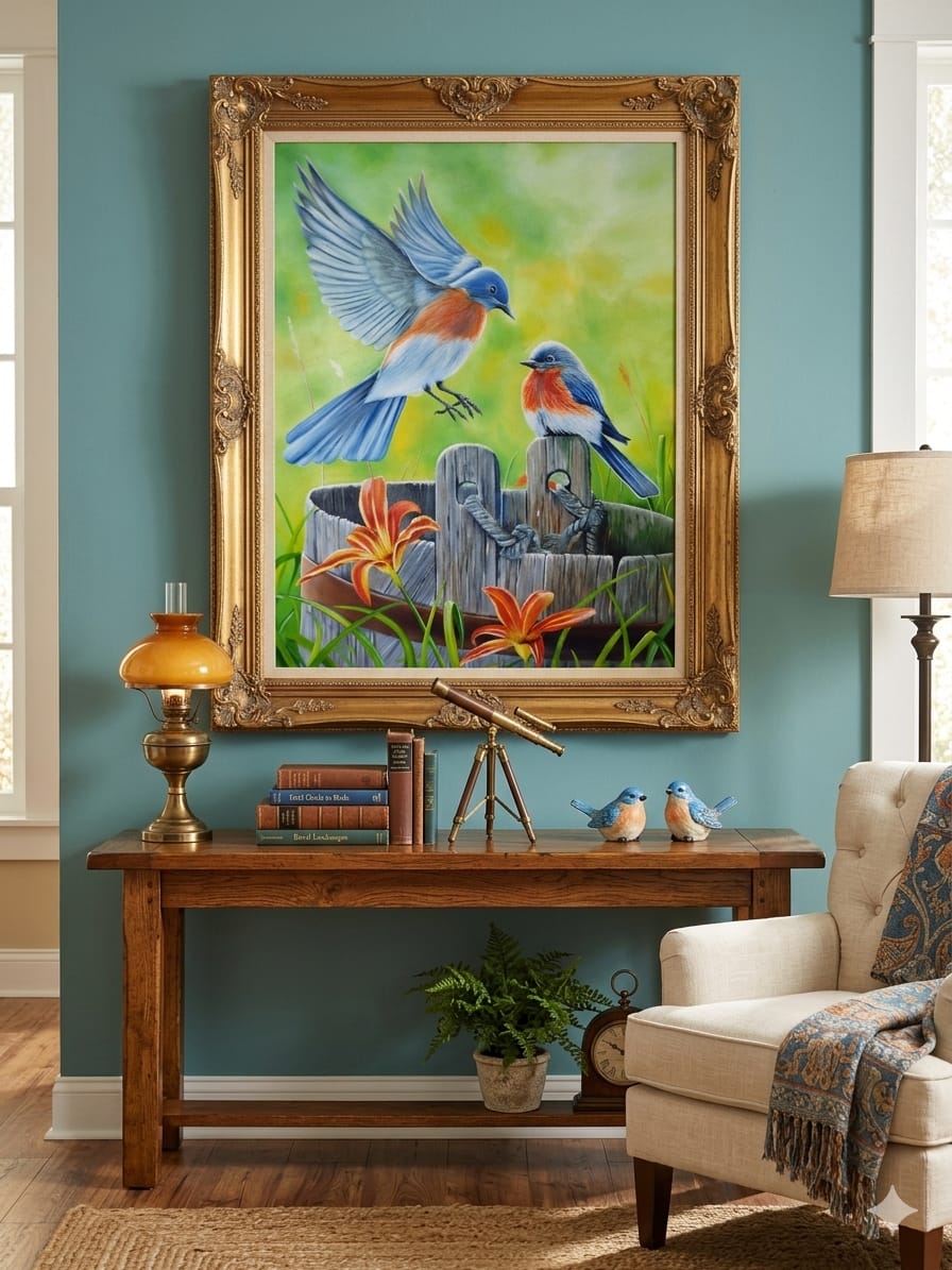 Bluebird Garden Painting