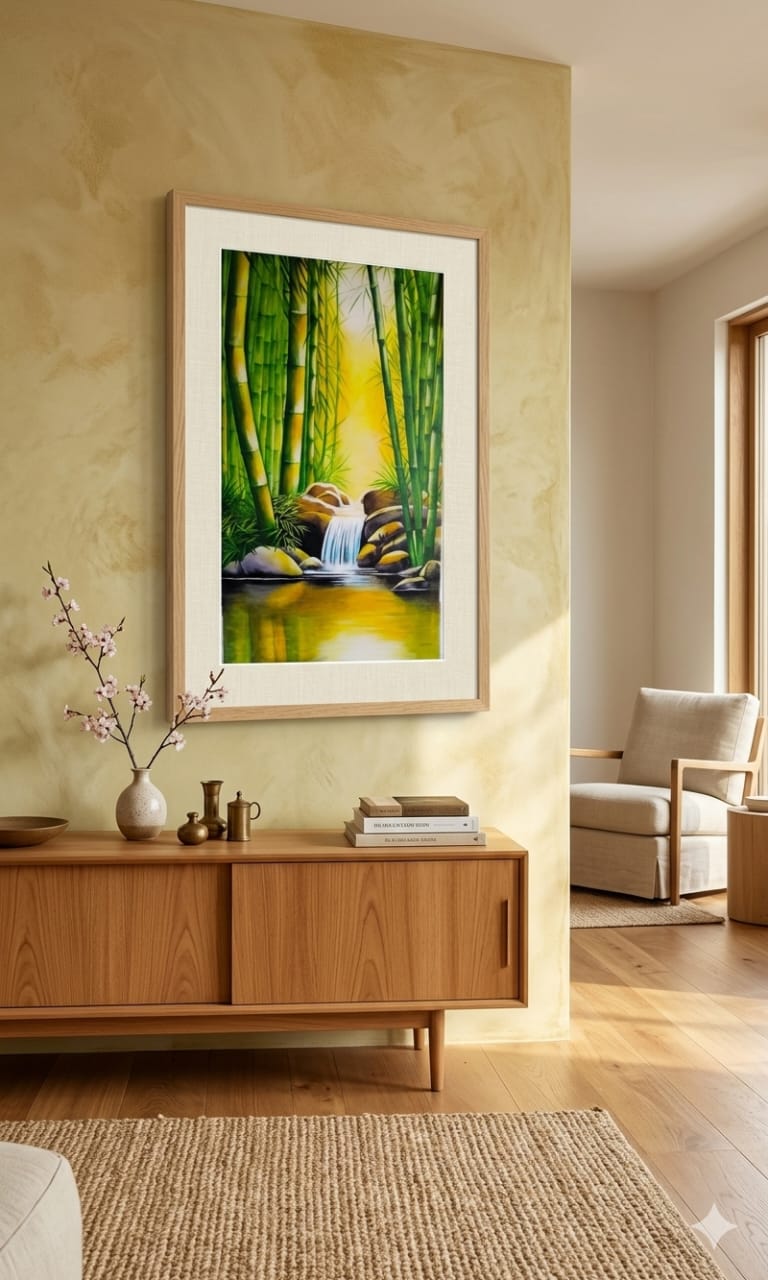 Bamboo with Waterfall 