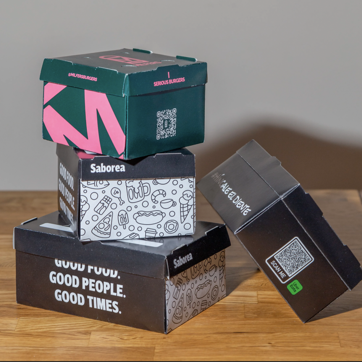 Caja hamburguesa modelo flor