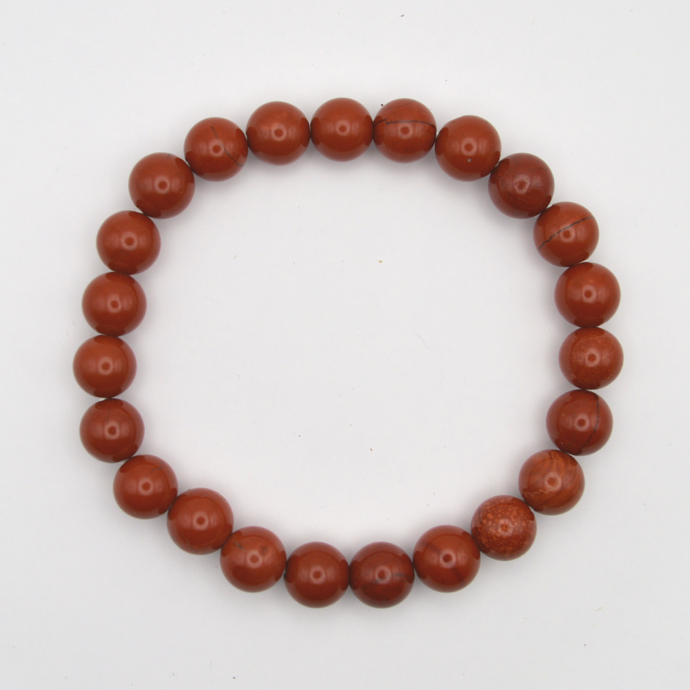 Raudonasis jaspis 8 mm / 17 cm