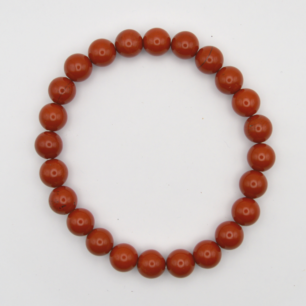 Raudonasis jaspis 8 mm / 17,5 cm