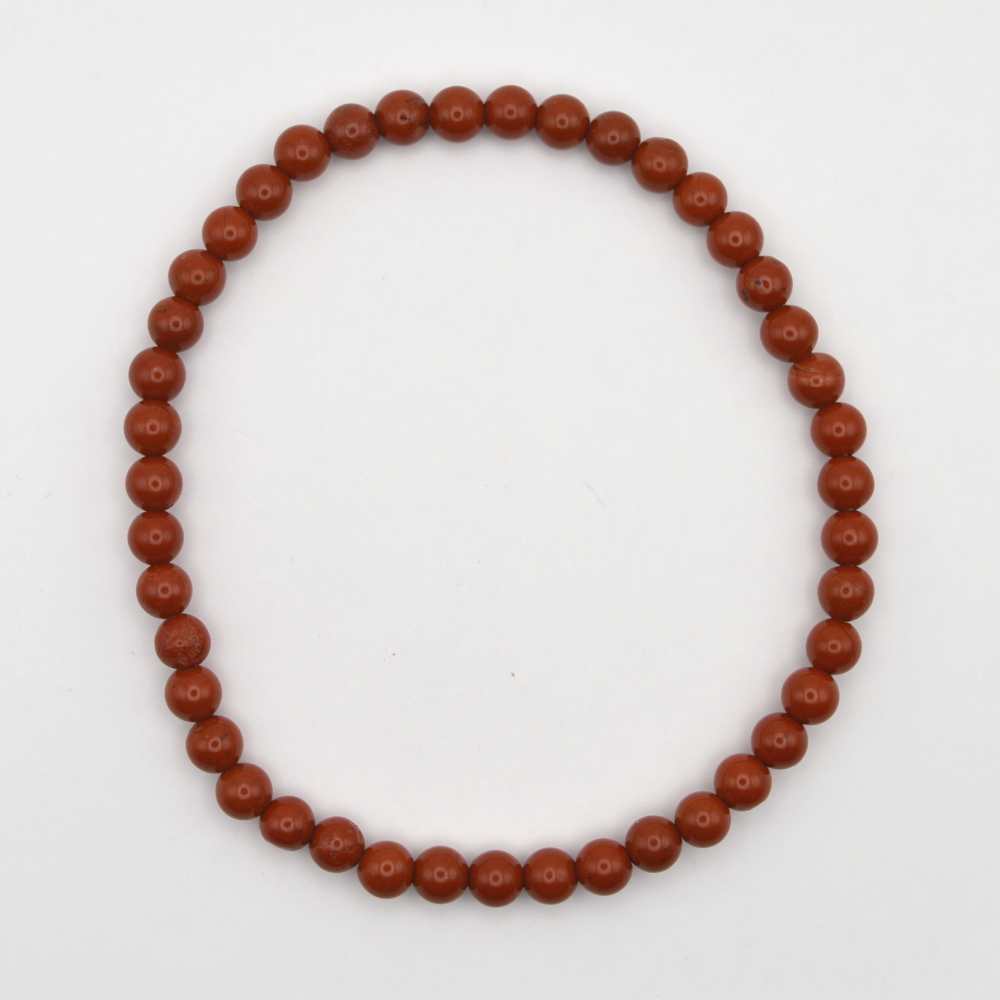 Raudonasis jaspis 4 mm / 17,5 cm