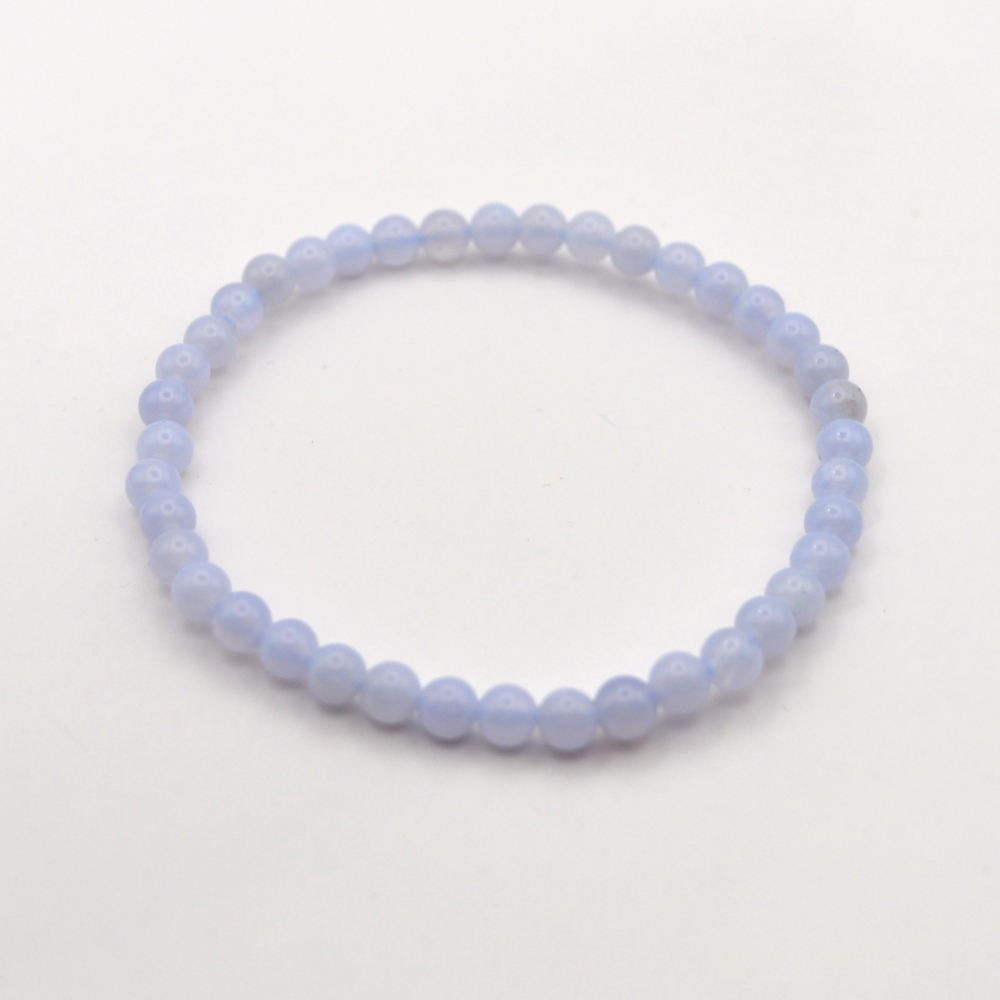 Melsvasis chalcedonas 4 mm / 17 cm