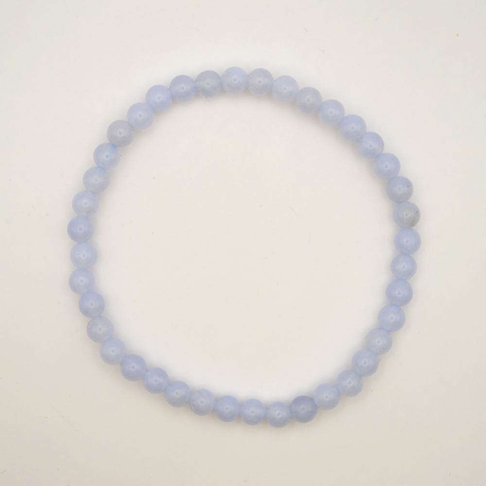 Melsvasis chalcedonas 4 mm / 17 cm