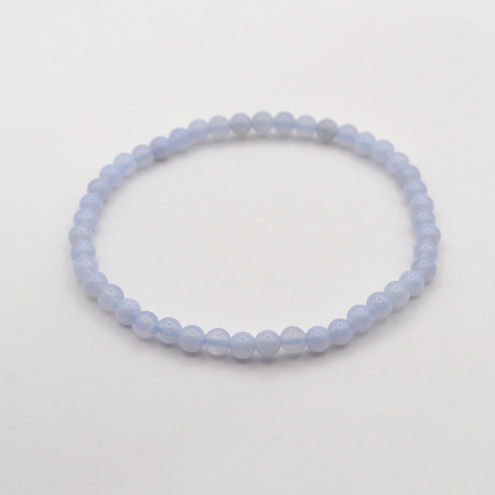 Melsvasis chalcedonas 4 mm / 17 cm