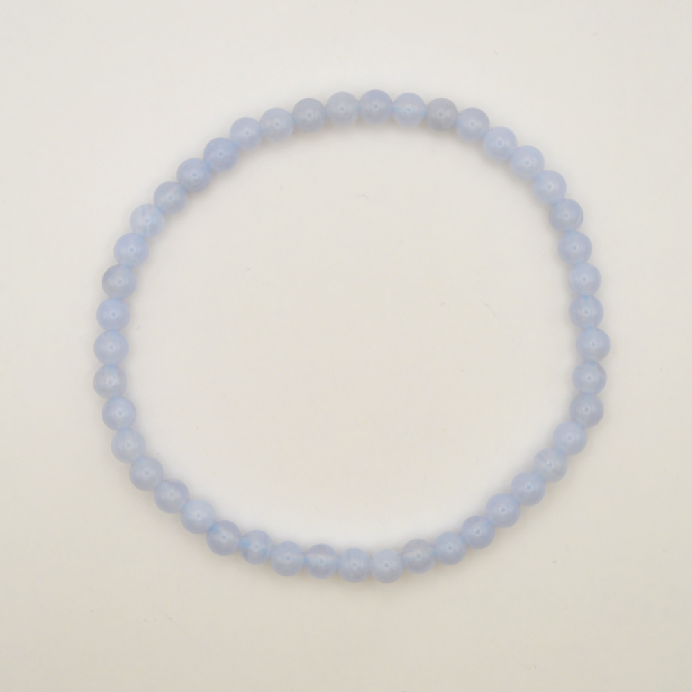 Melsvasis chalcedonas 4 mm / 17 cm