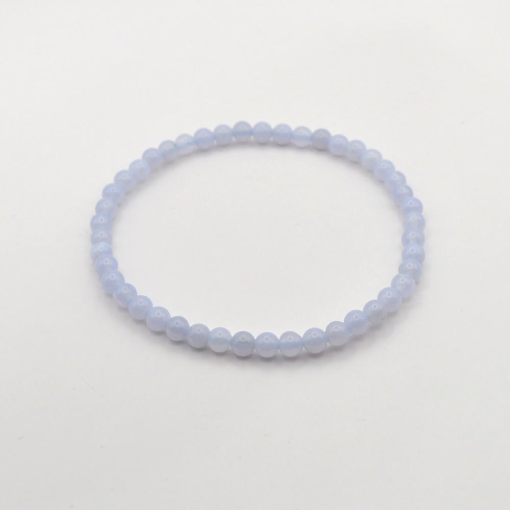 Melsvasis chalcedonas 4 mm / 17 cm