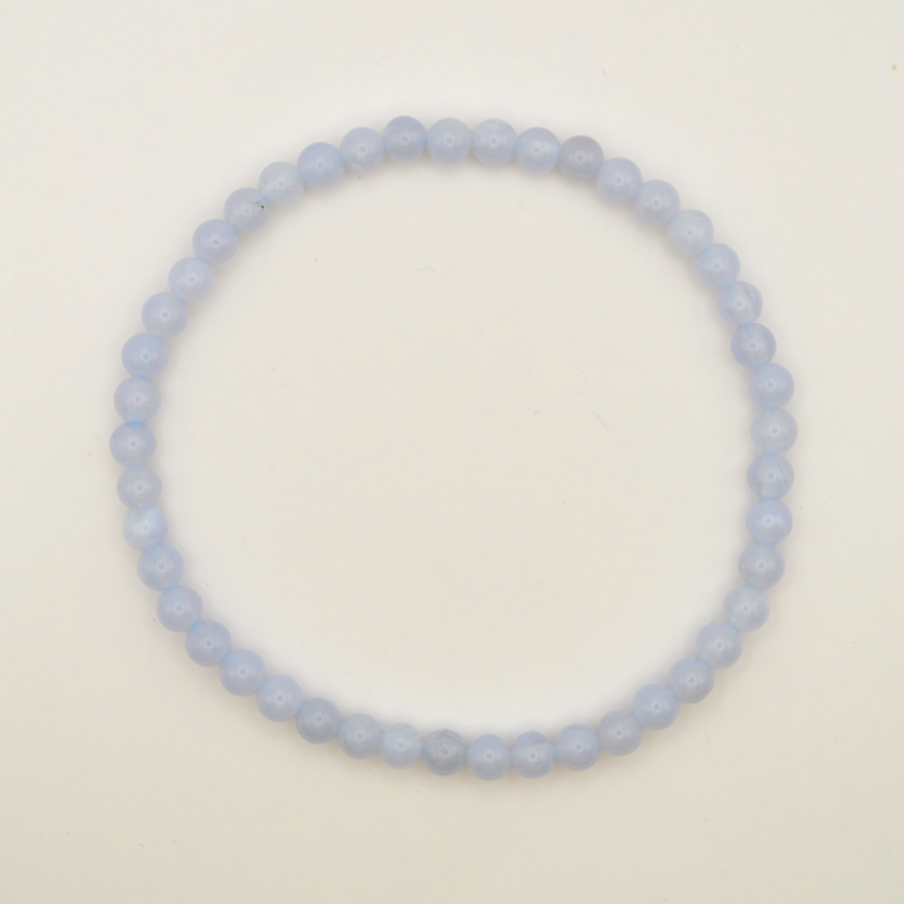 Melsvasis chalcedonas 4 mm / 17 cm