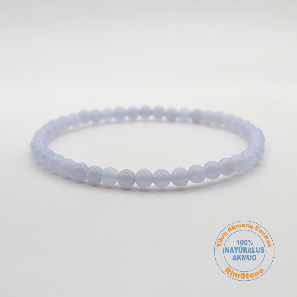 Melsvasis chalcedonas 4 mm / 17 cm