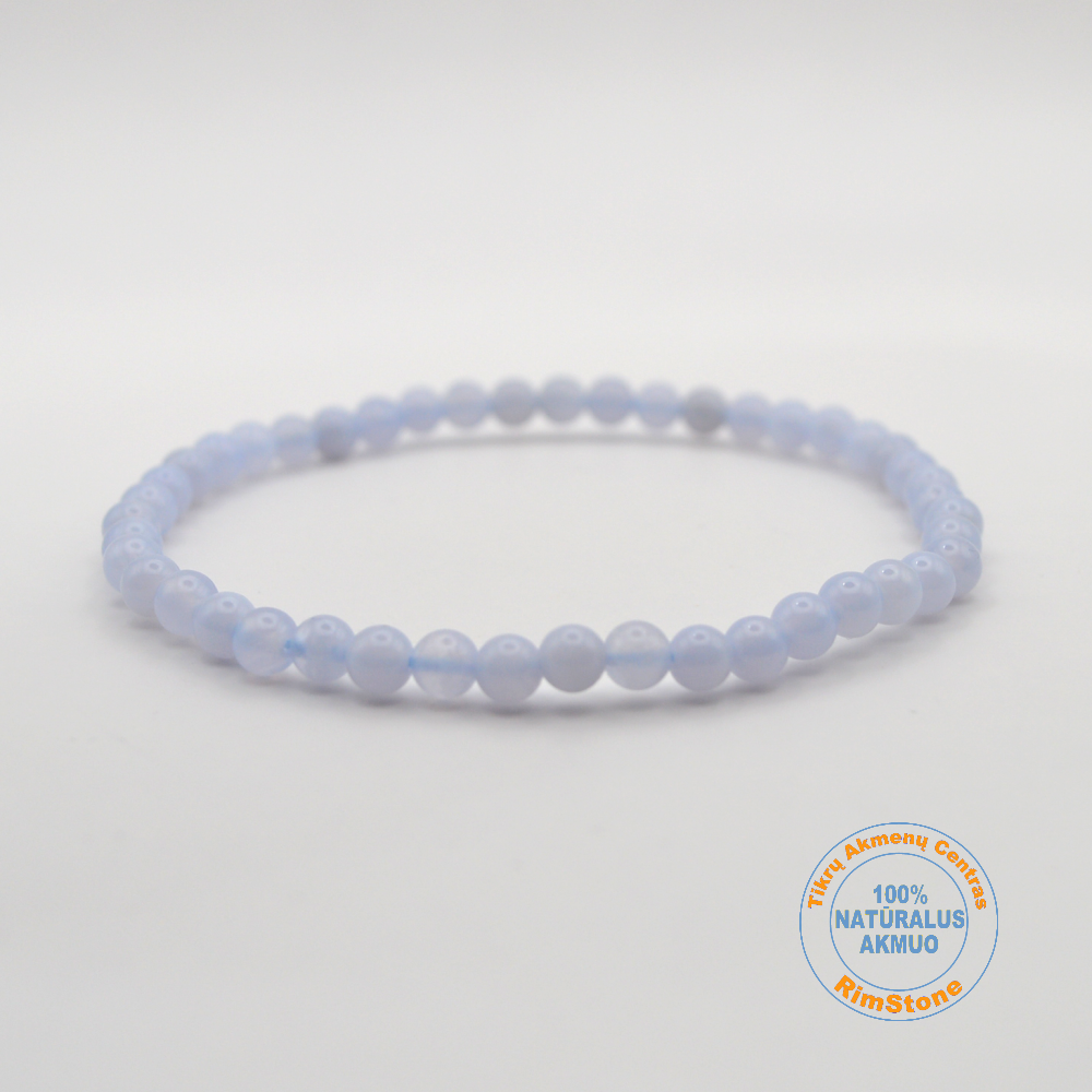 Melsvasis chalcedonas 4 mm / 17 cm