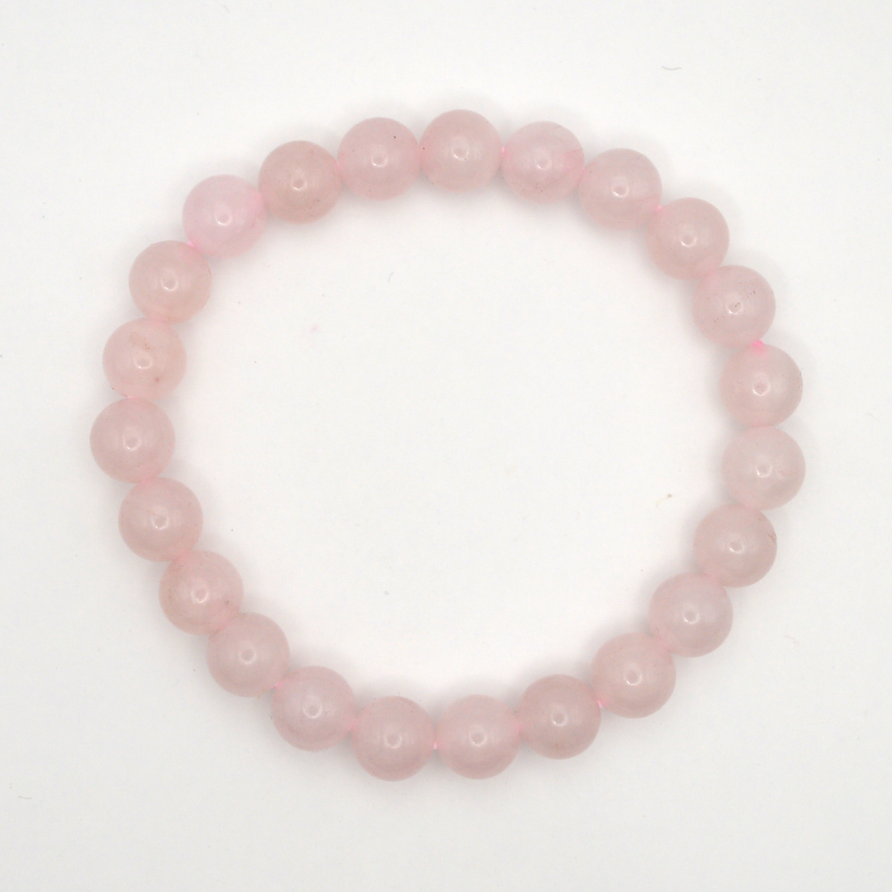 Rožinis kvarcas 8 mm / 16,5 cm