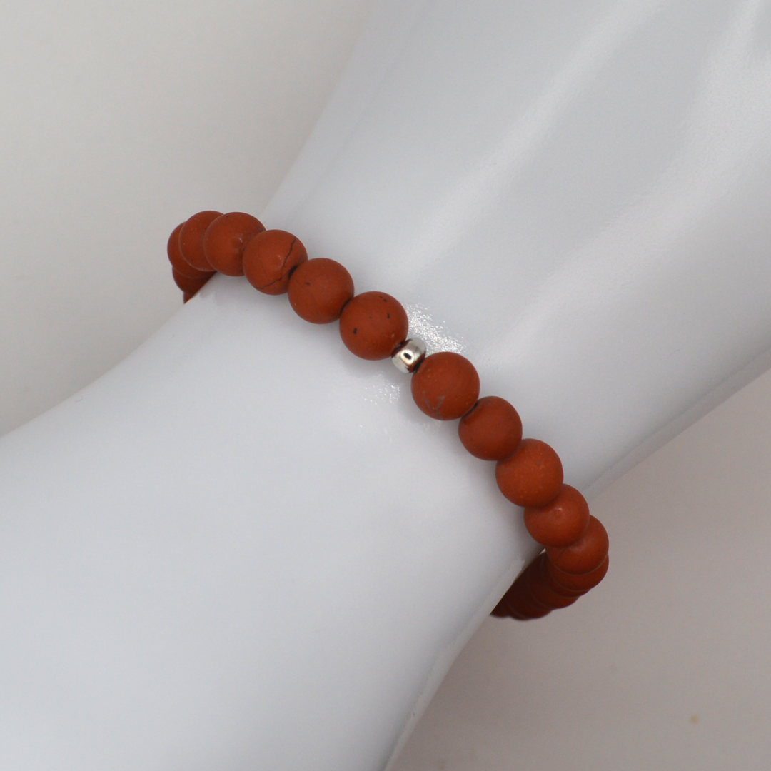 Raudonasis jaspis 6 mm / 18 cm