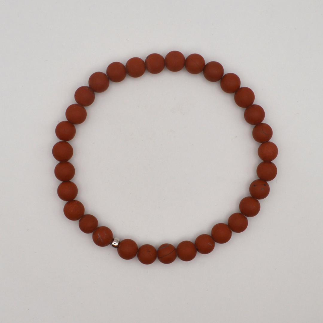 Raudonasis jaspis 6 mm / 18 cm