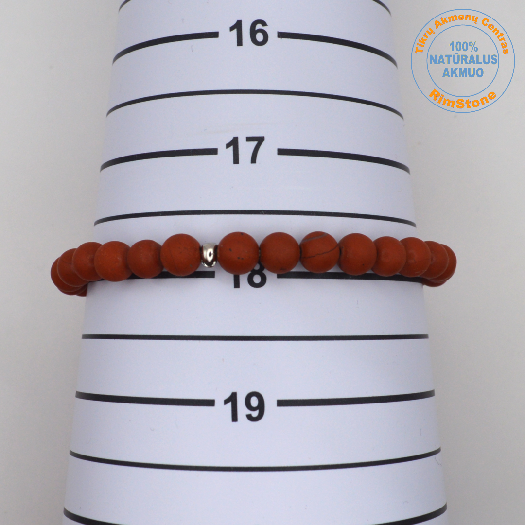 Raudonasis jaspis 6 mm / 18 cm