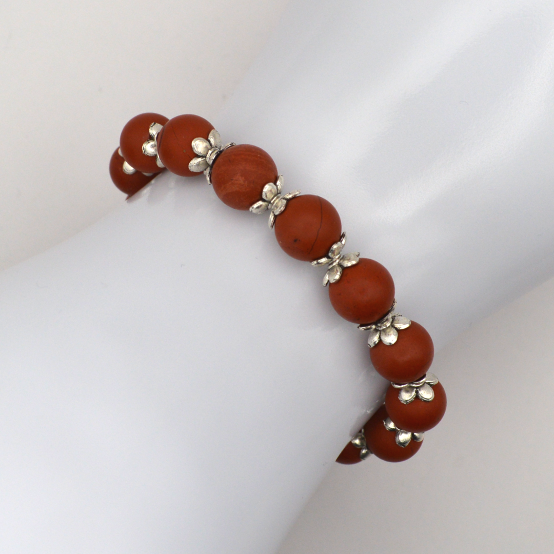 Raudonasis jaspis 8 mm / 18 cm