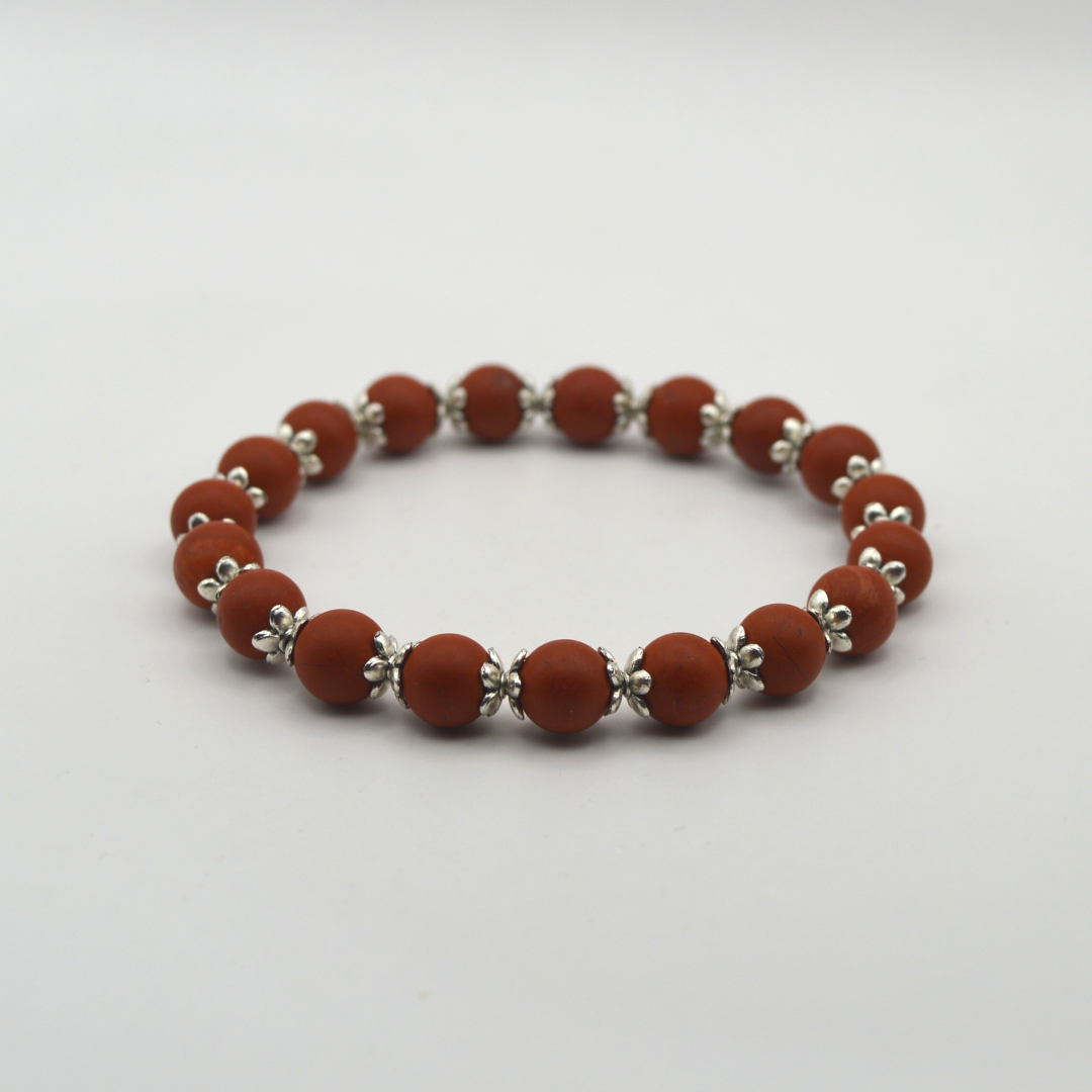 Raudonasis jaspis 8 mm / 18 cm