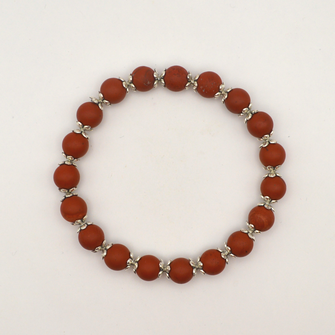 Raudonasis jaspis 8 mm / 18 cm