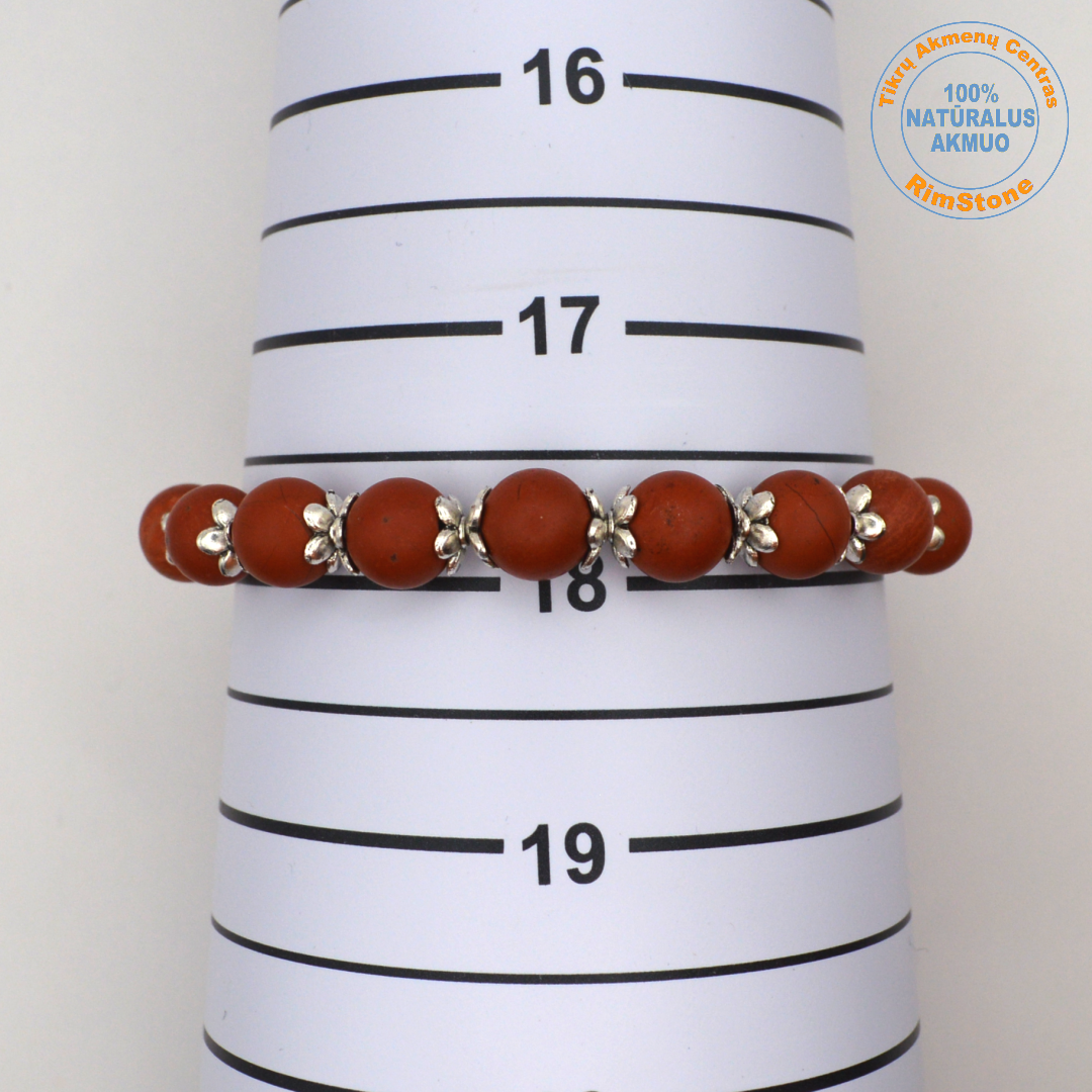 Raudonasis jaspis 8 mm / 18 cm