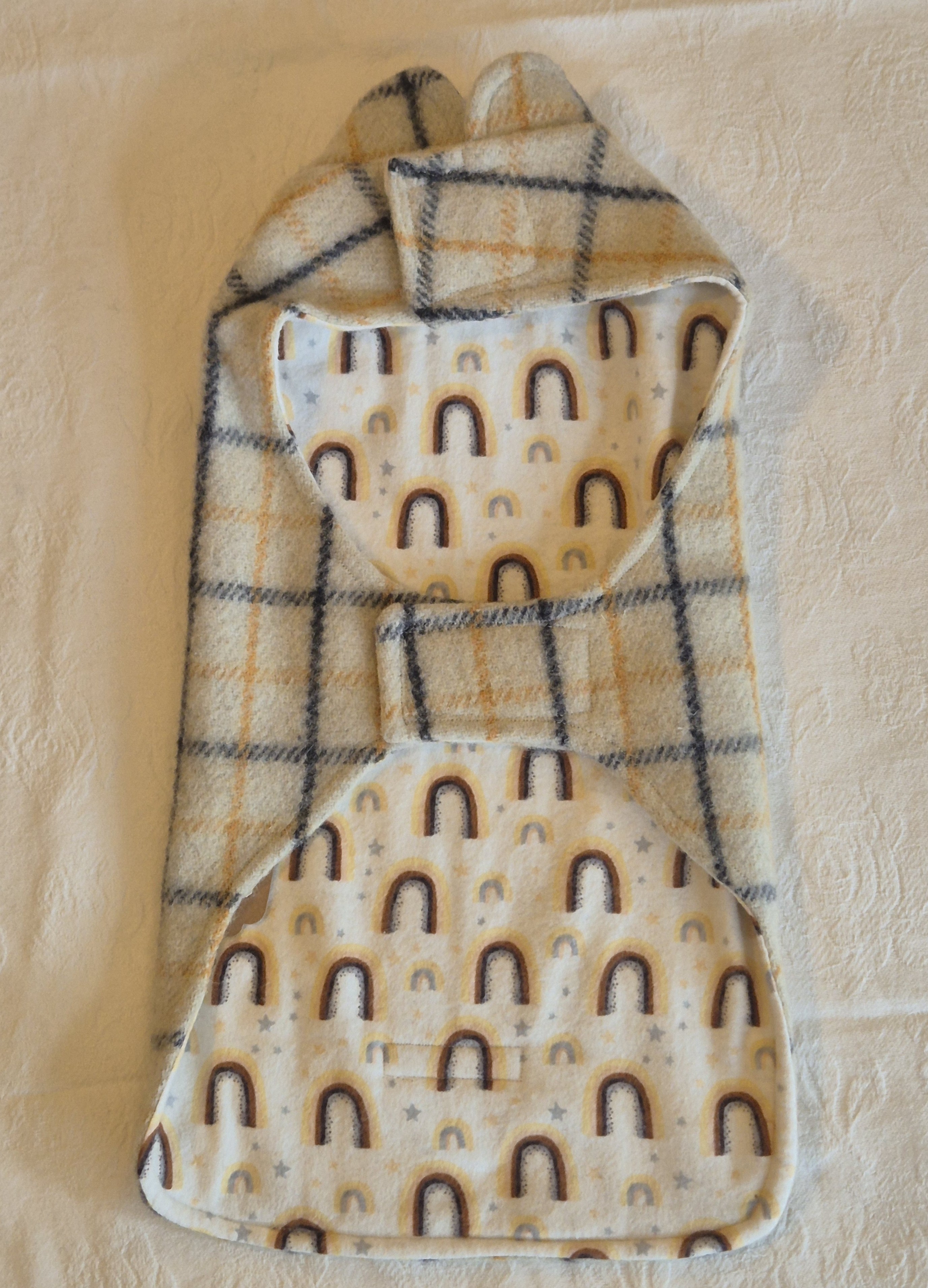 Cream Checked Wool Coat