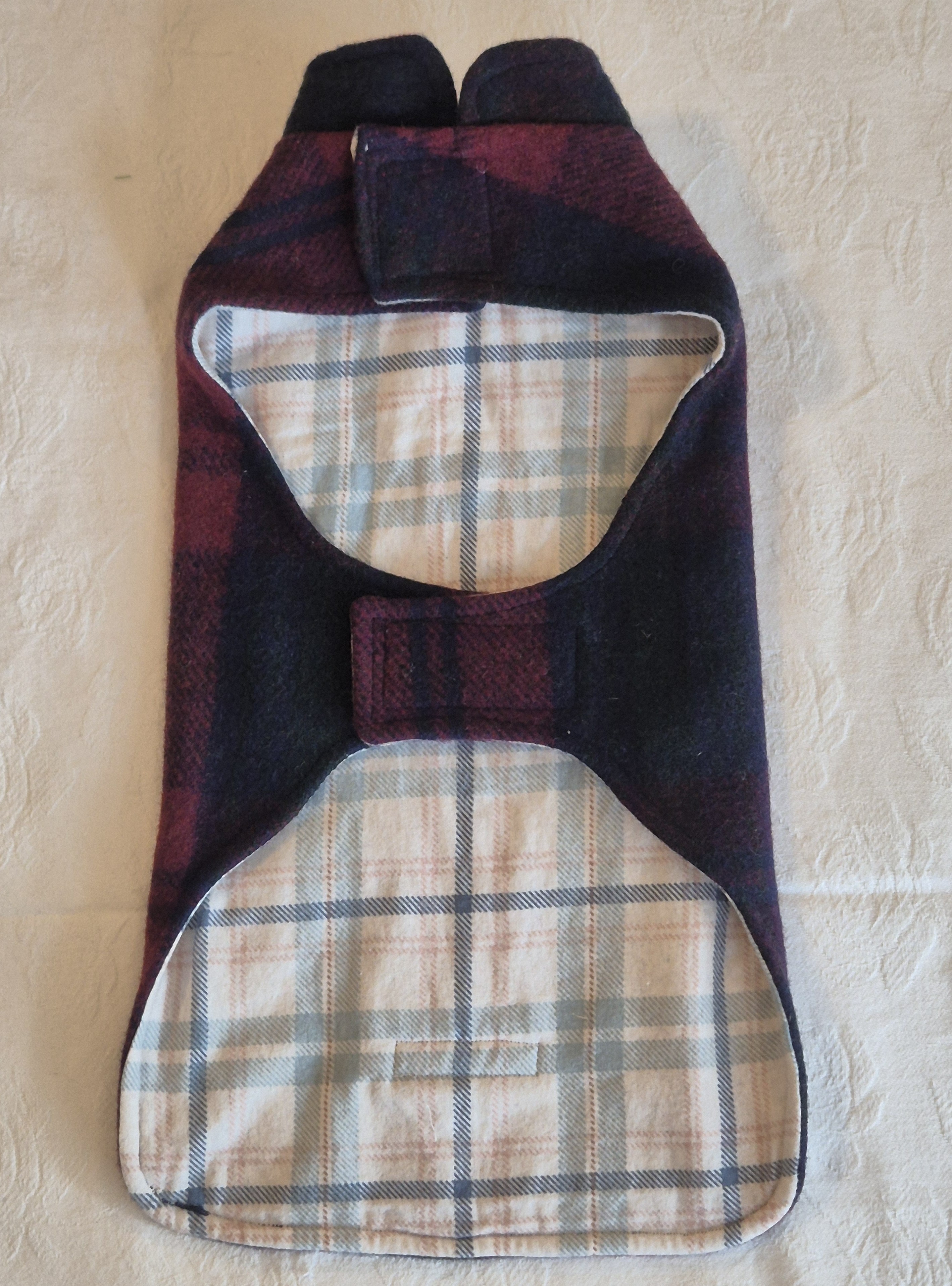 Nacy & Deep Pink Tartan Wool Coat