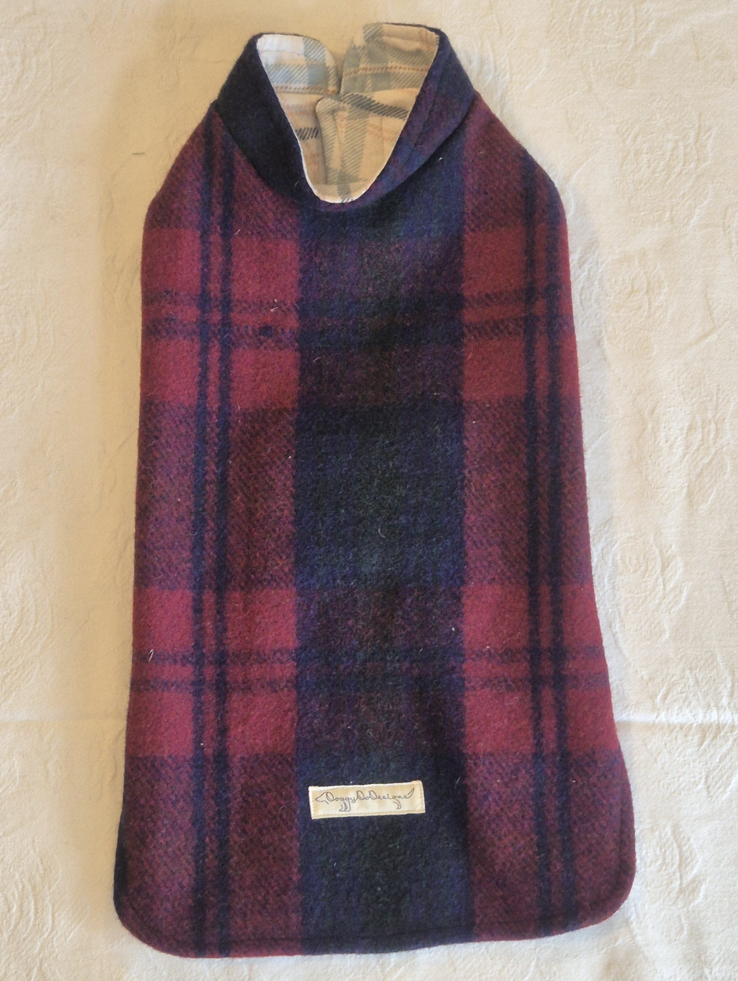 Nacy & Deep Pink Tartan Wool Coat