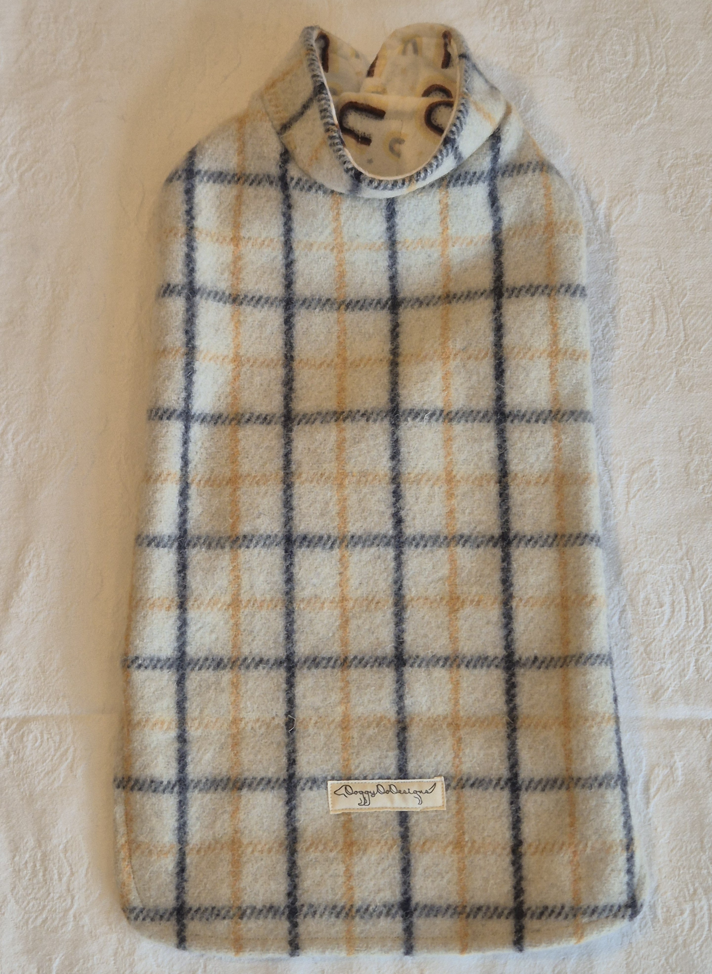 Cream Checked Wool Coat