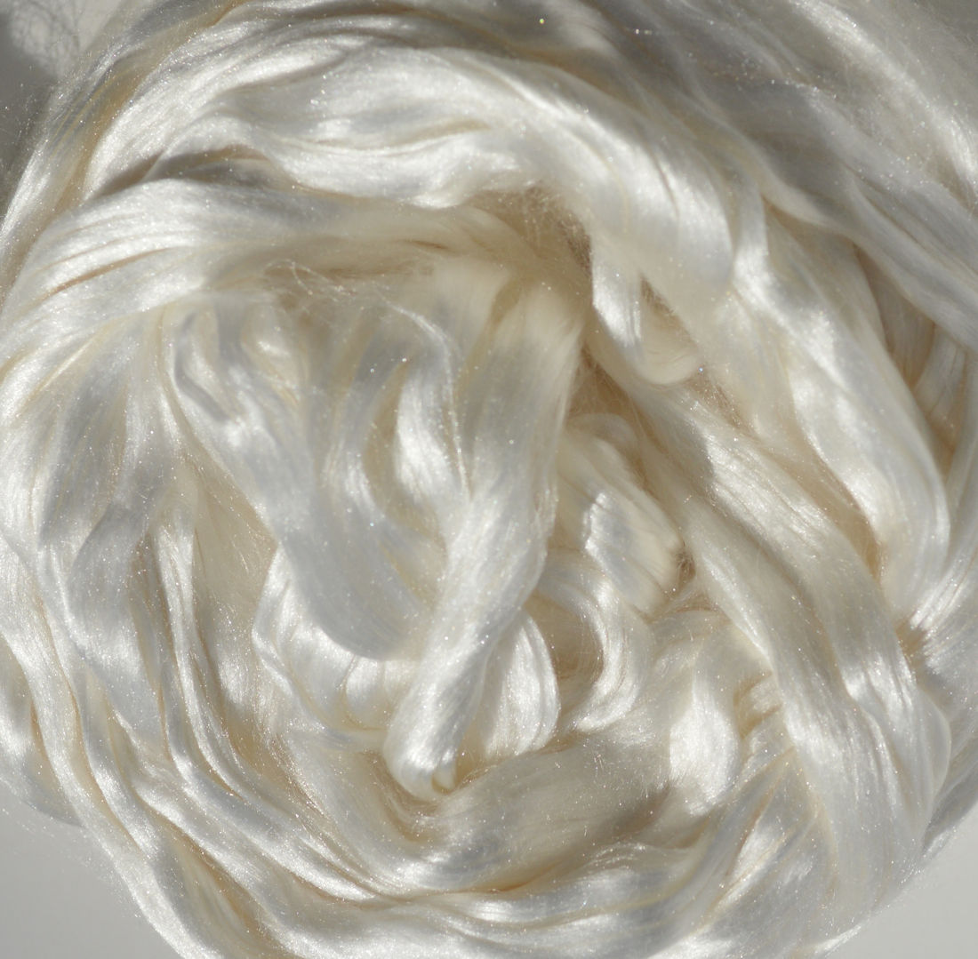 Mulberry silk fiber,  tops, roving, long fiber for spinning, felting, 100% silk sliver undyed 1oz
