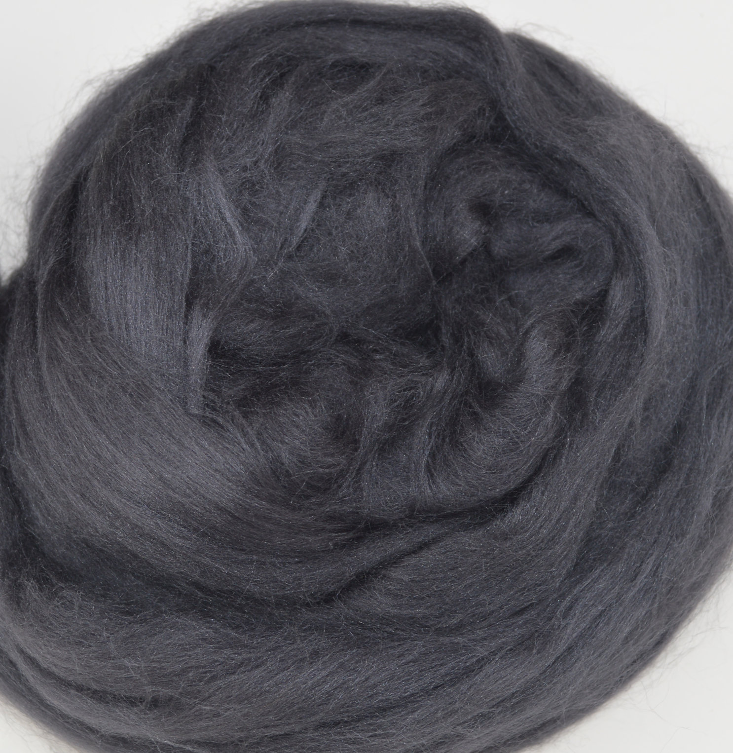 Tussah silk roving, tops, sliver, dark gray, storm, spinning, felting silk fiber, 1oz