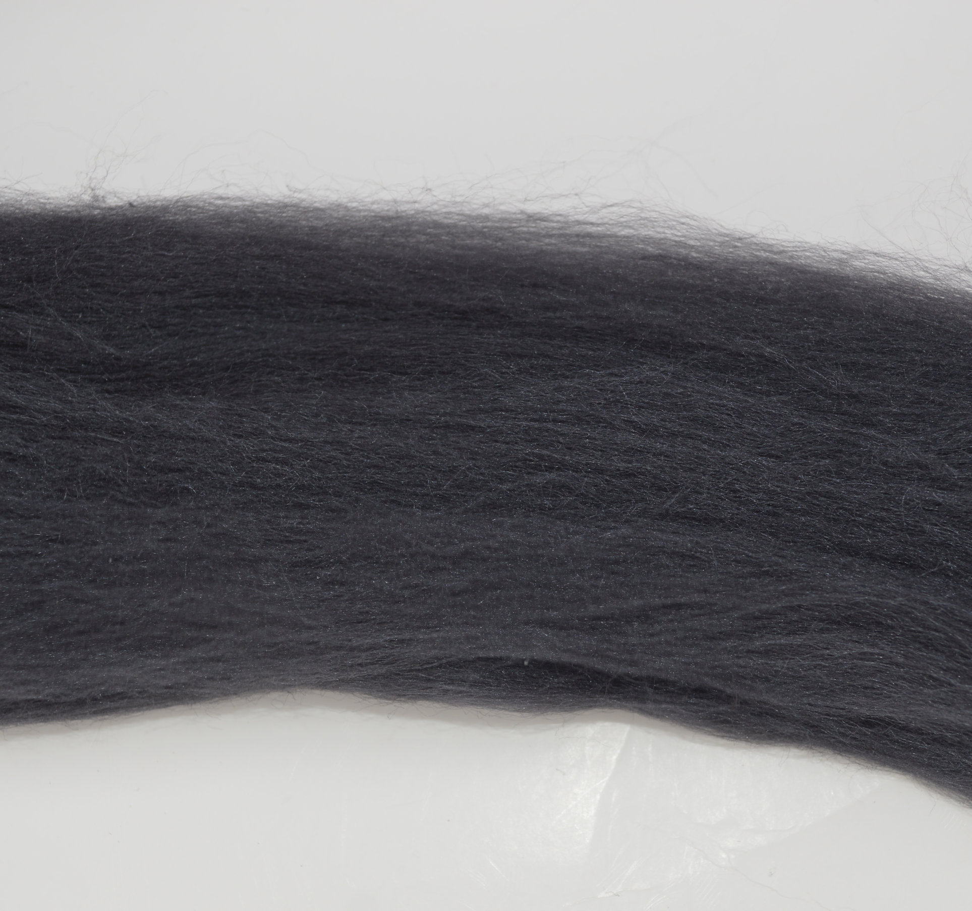 Tussah silk roving, tops, sliver, dark gray, storm, spinning, felting silk fiber, 1oz